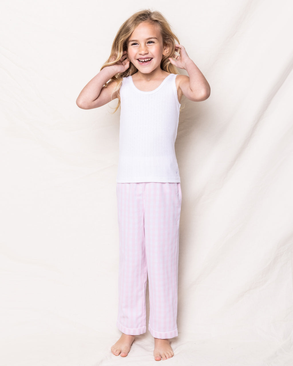 Cotton Pink Gingham Pajama Bottoms