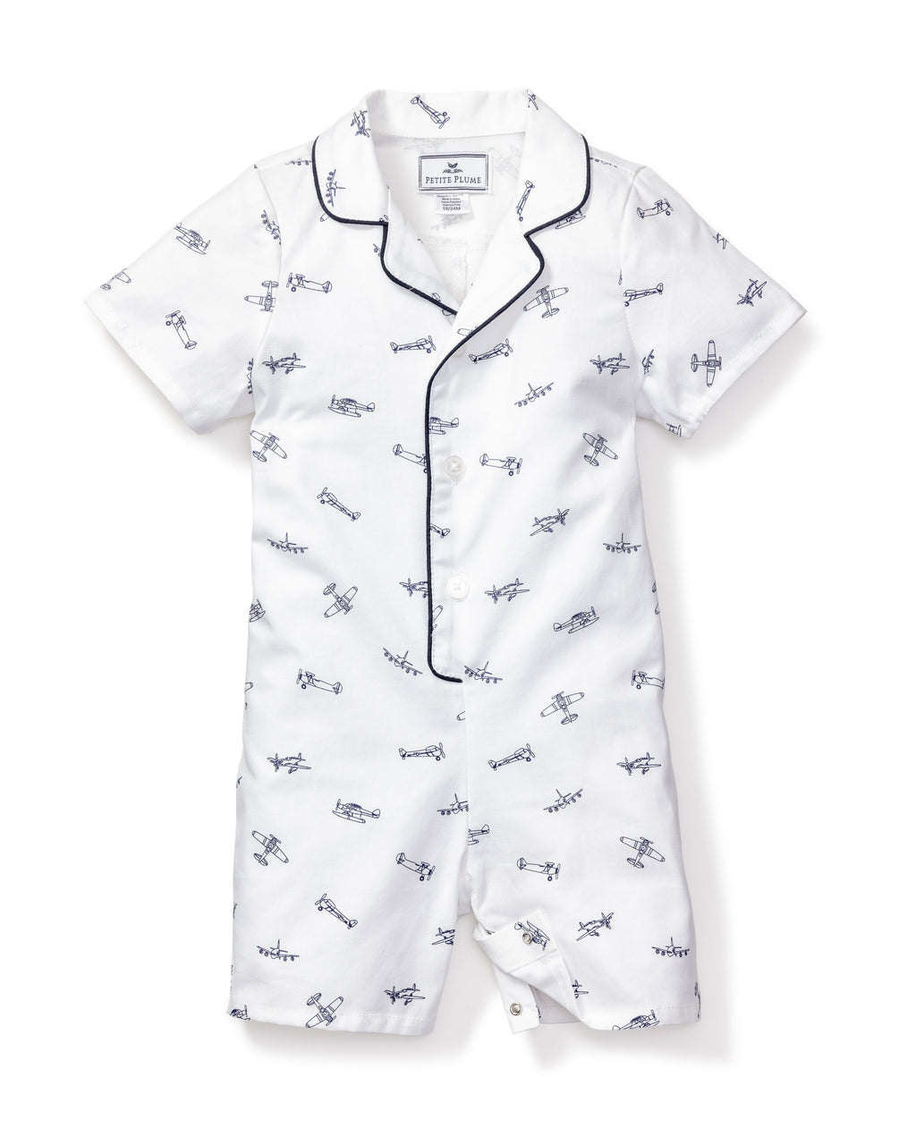 Petite Plume Baby's ​Par Avion Summer Romper - White - Size 12 Months