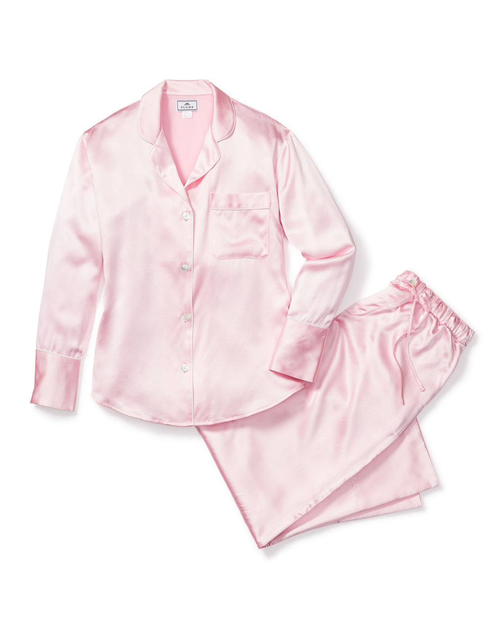 Women's Silk Pajama Set in Pink – Petite Plume