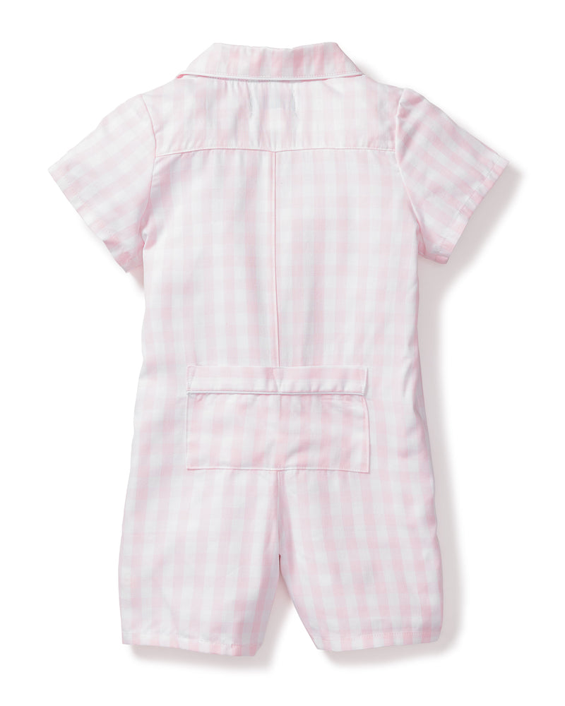 Infant's Pink Gingham Summer Romper | Petite Plume