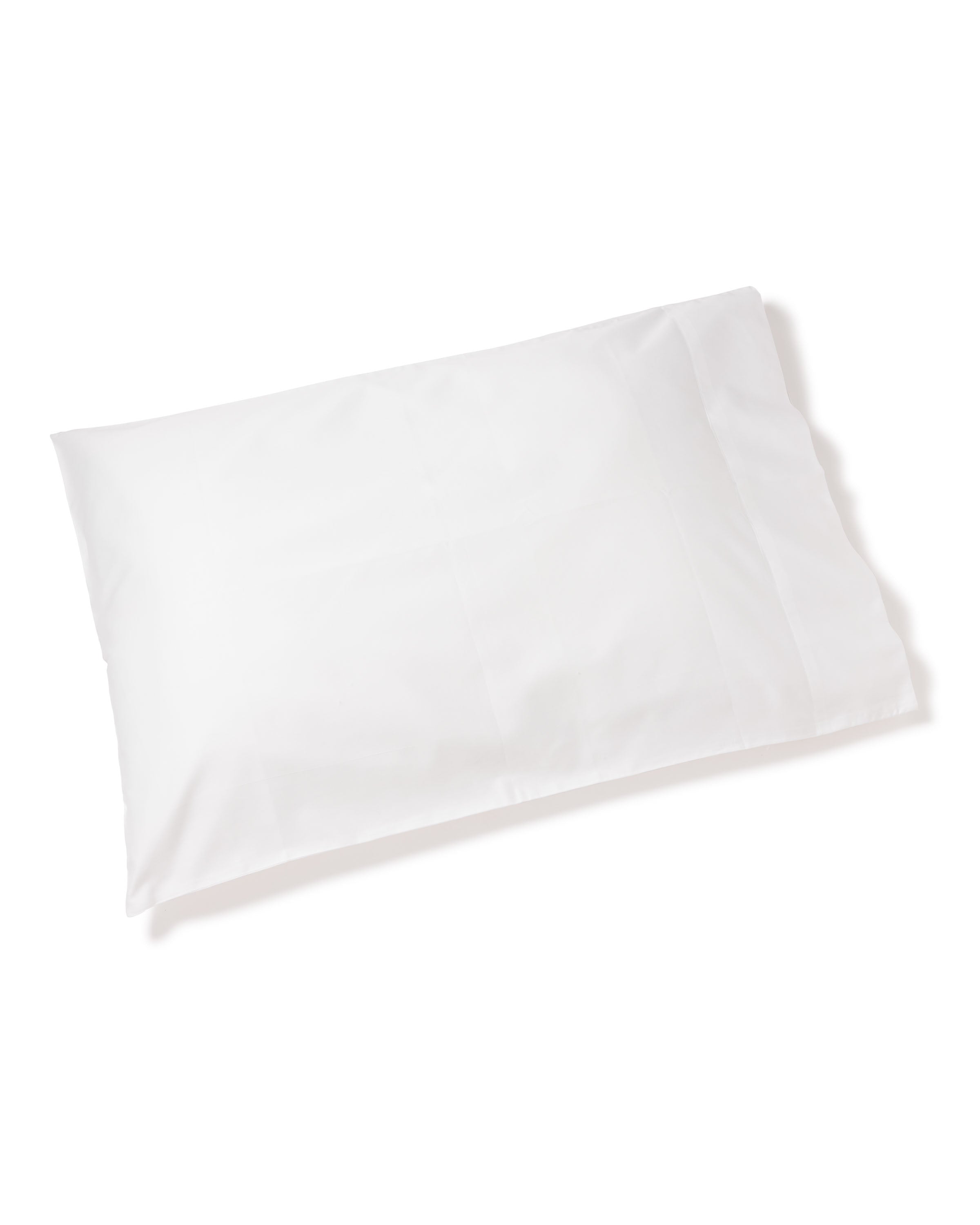 A Signature Luxe Sateen Bed Sheet in white by Petite Plume, with a smooth fabric like five-star hotel sheets, sits on a plain white background.