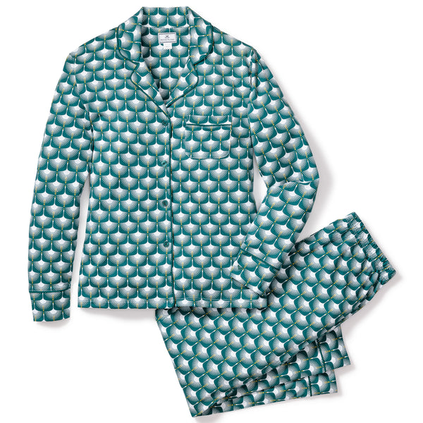 Women's Silk Pajama Set in 5th Avenue Swans – Petite Plume