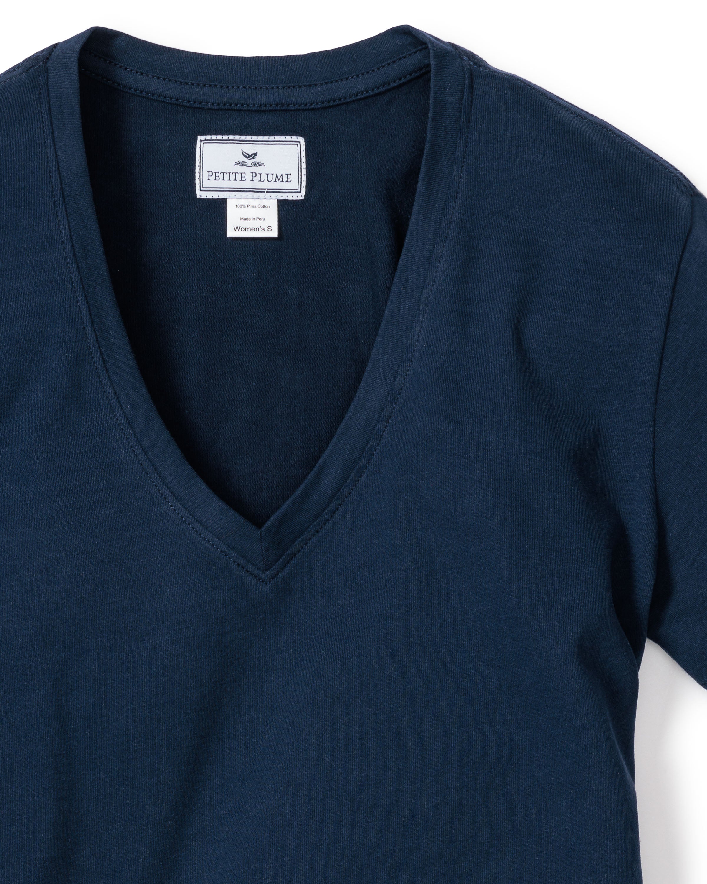 Women's Pima Short Sleeve Top in Navy