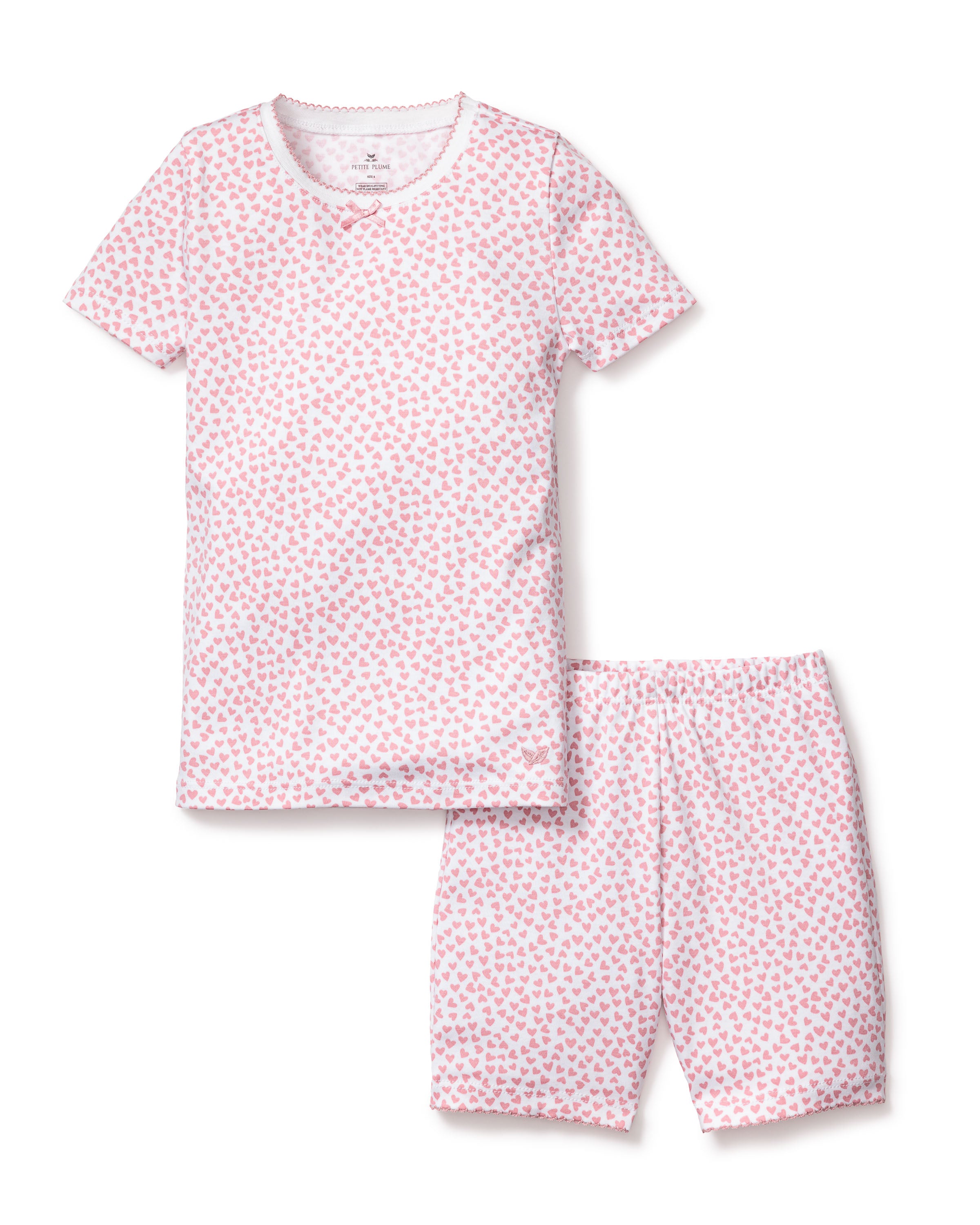 Kid's Pima Snug Fit Pajama Short Set in Sweethearts