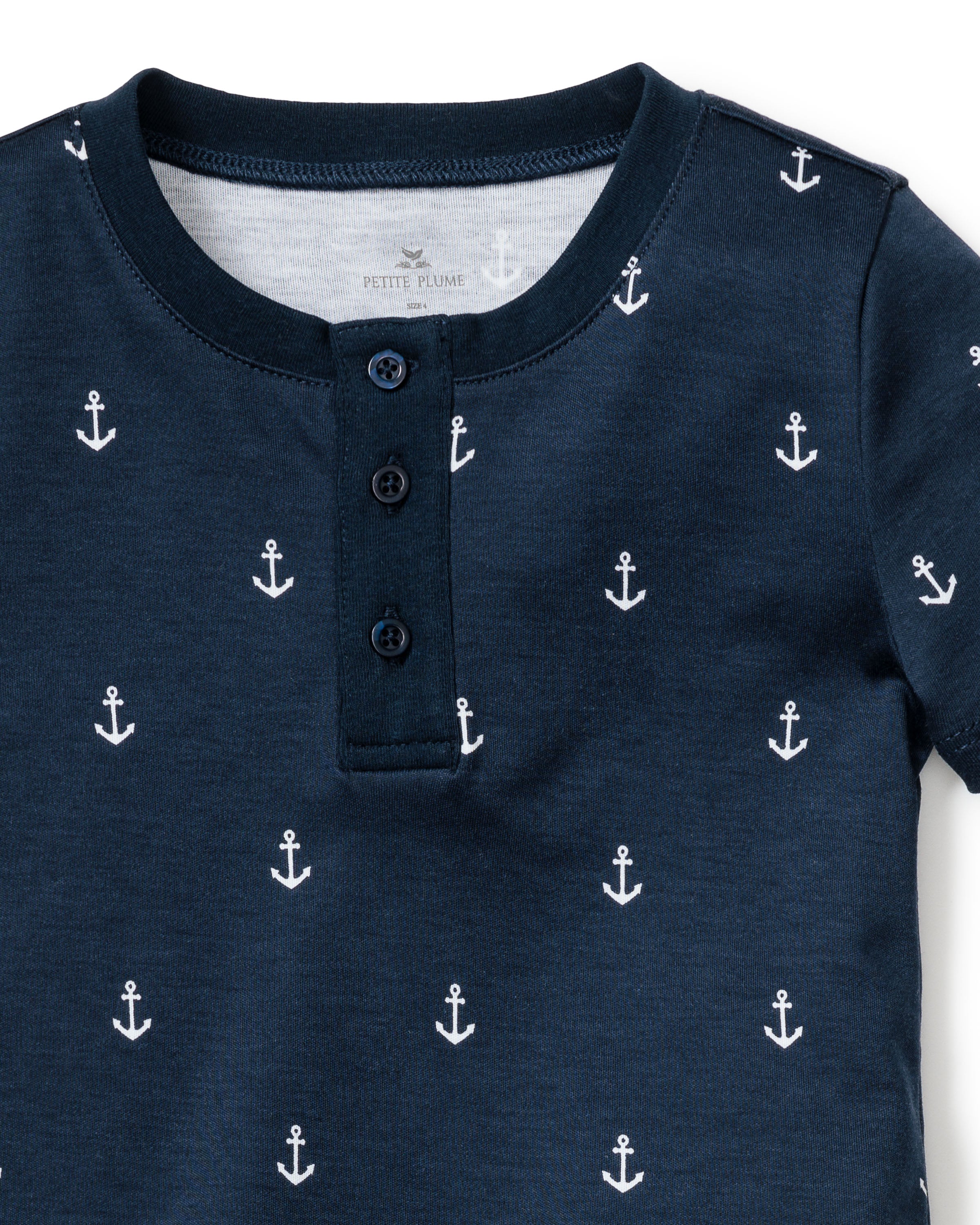 Kid's Pima Snug Fit Pajama Short Set in Portsmouth Anchors