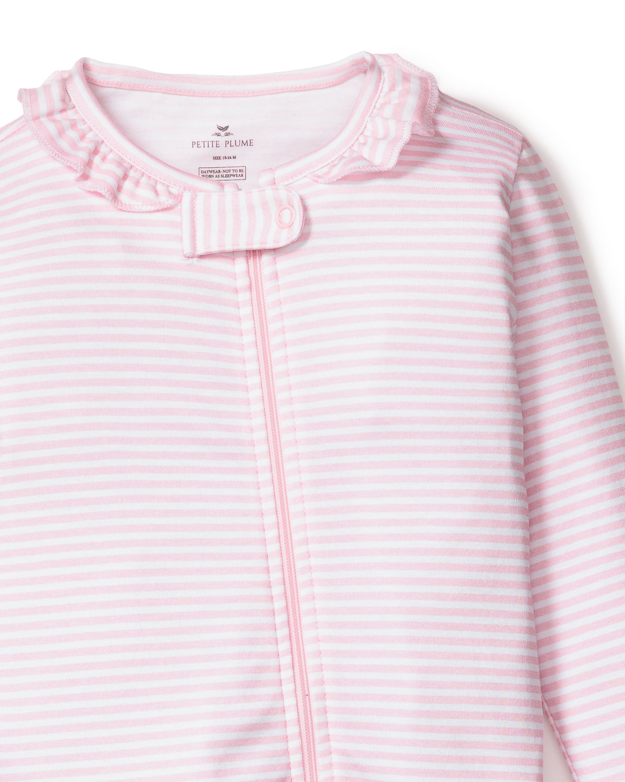 Baby's Pima Romper in Pink Stripes