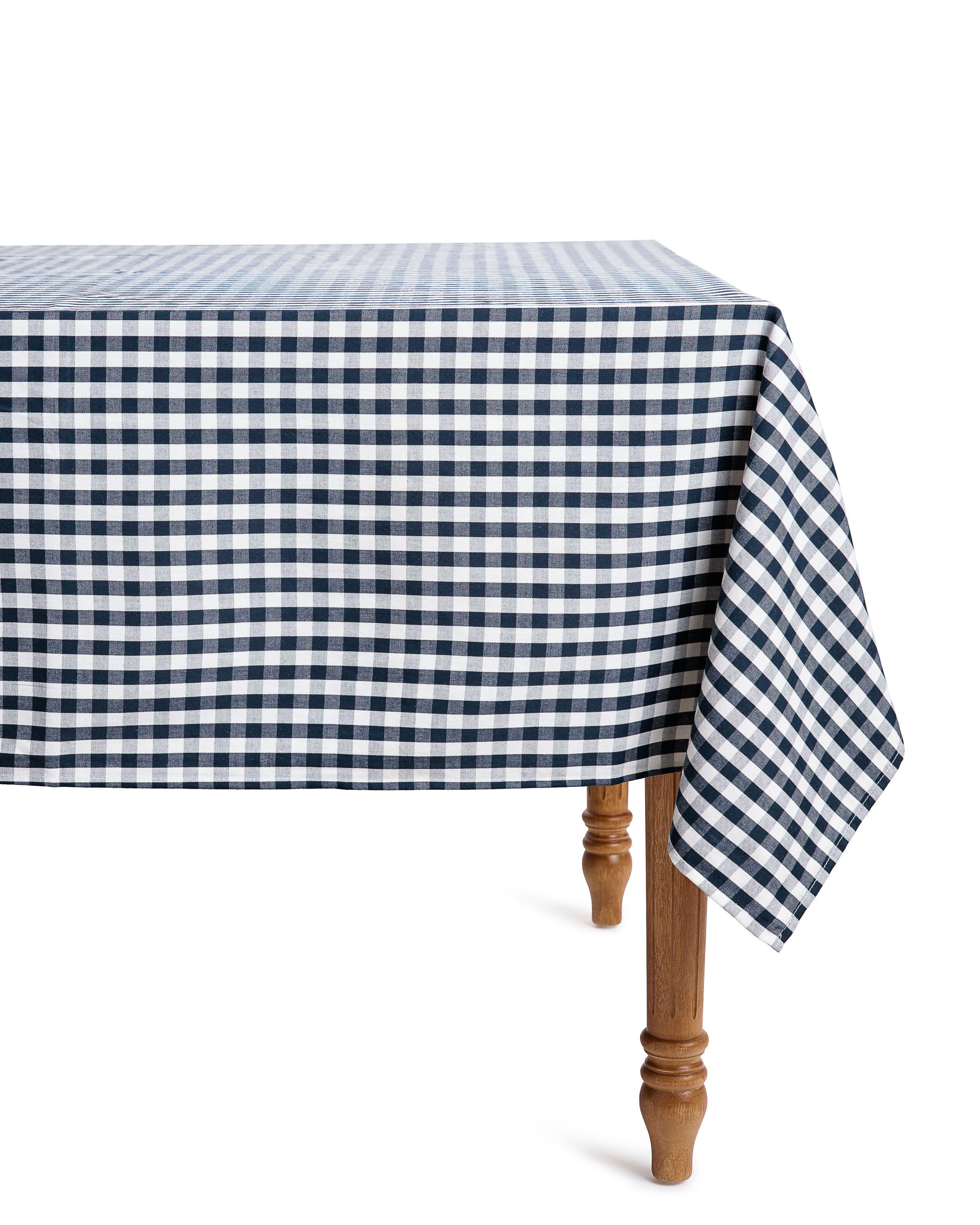 Signature Twill Tablecloth in Navy Gingham