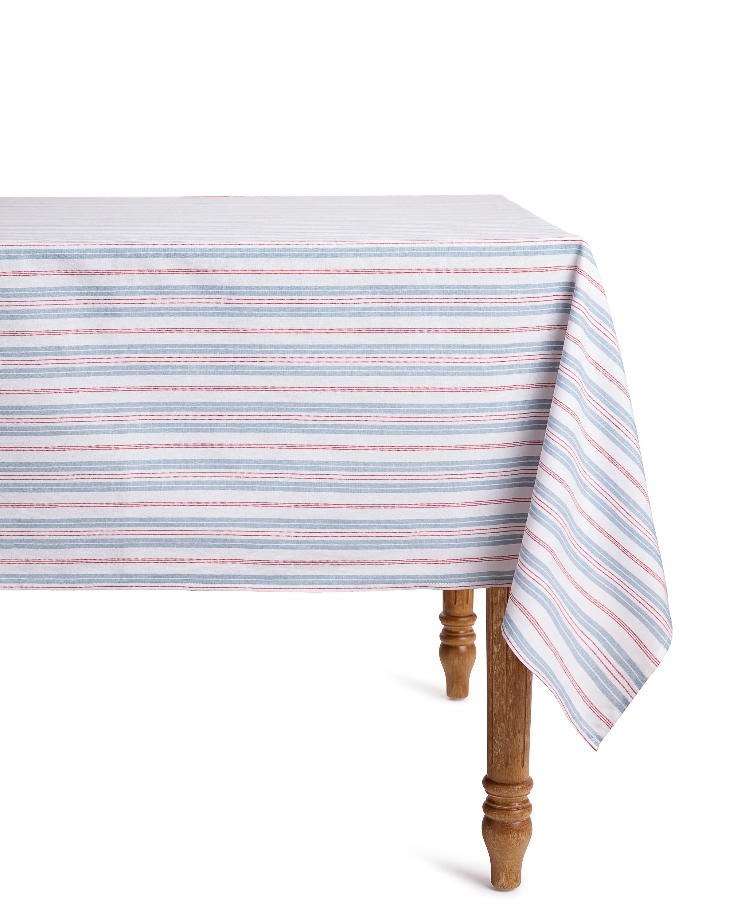 Signature Twill Tablecloth in Vintage French Stripes