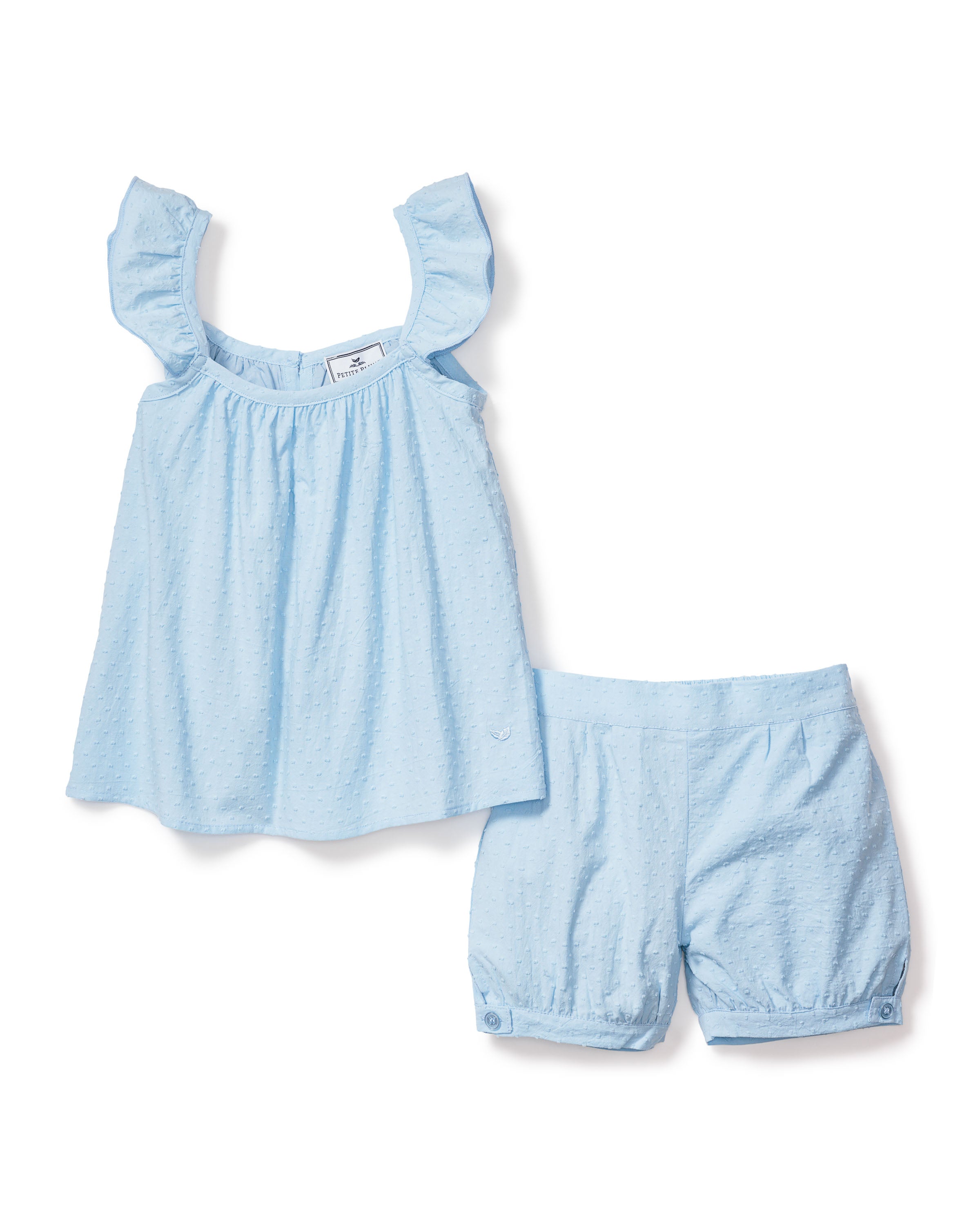 Girl's Swiss Dots Short Set in Blue