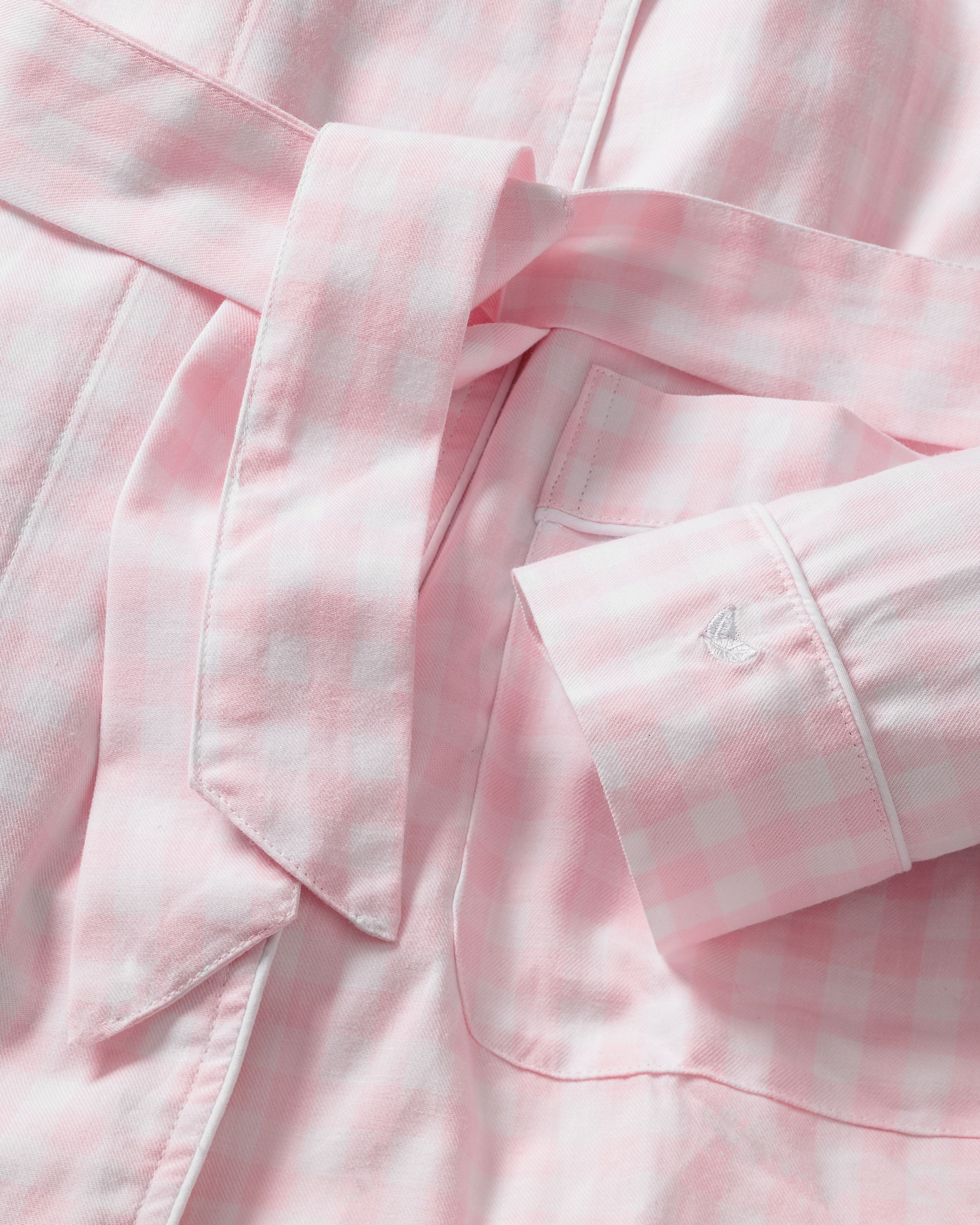 Women's Twill Robe in Pink Gingham