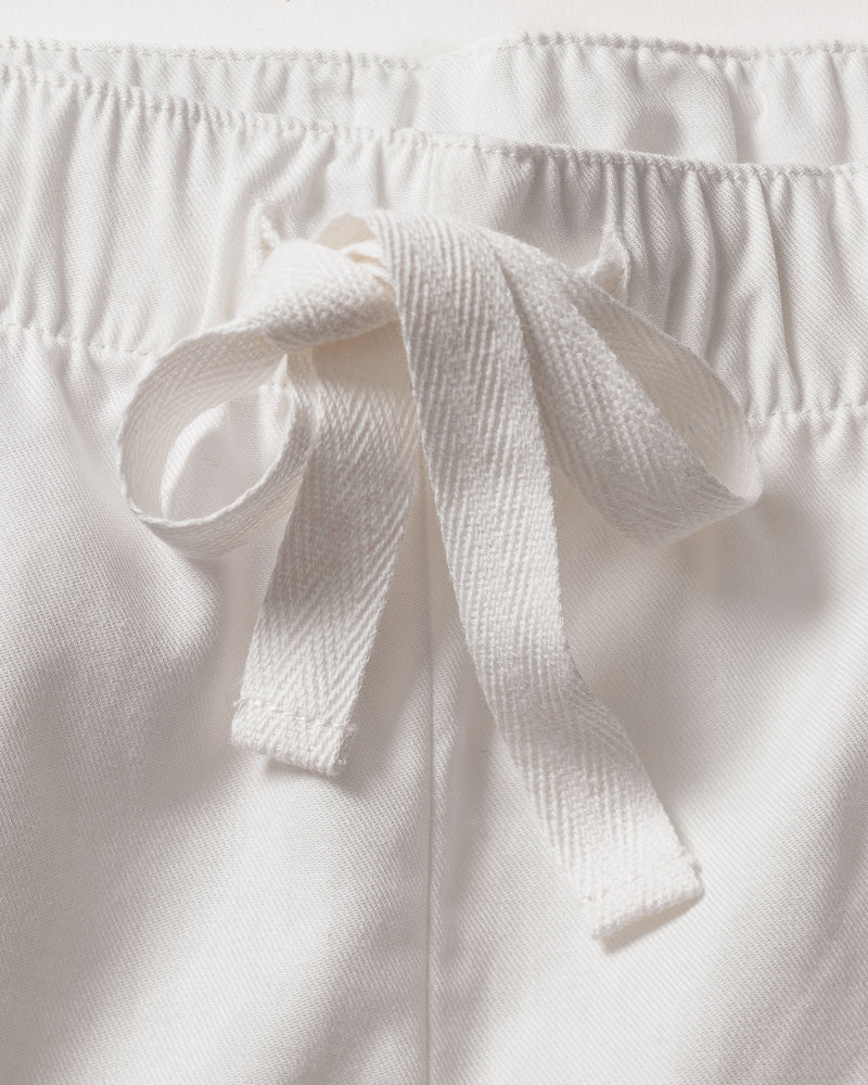 Women's Twill Pajama Short Set in White – Petite Plume