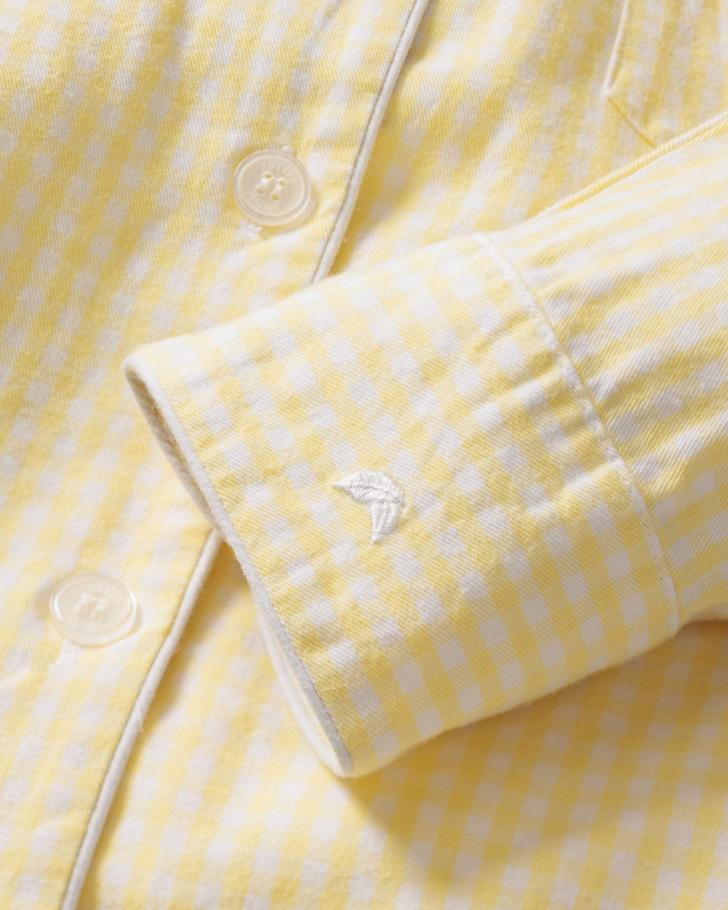 Women's Twill Pajama Set in Yellow Gingham