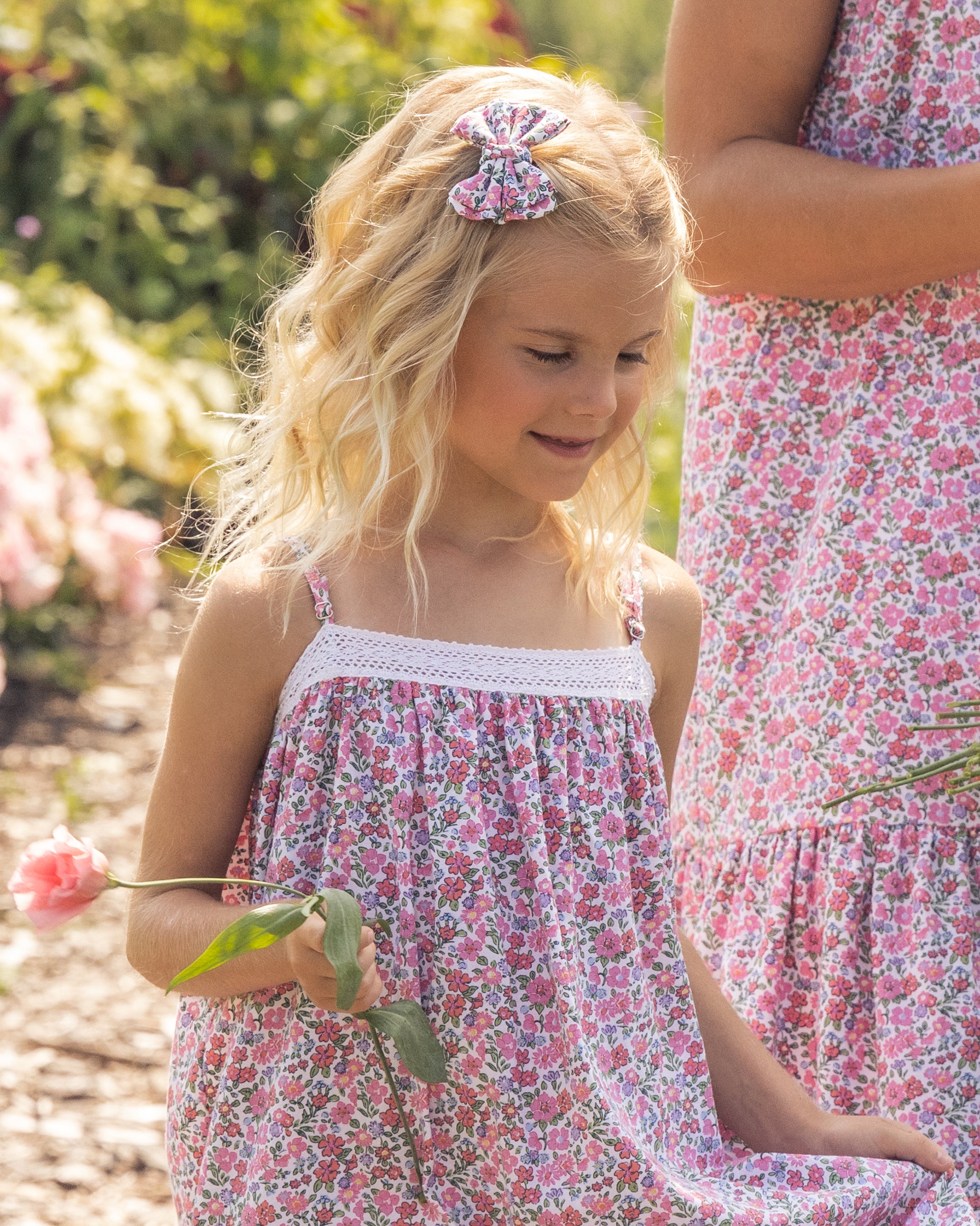 Girl's Hair Bows in Fleurs de Rose