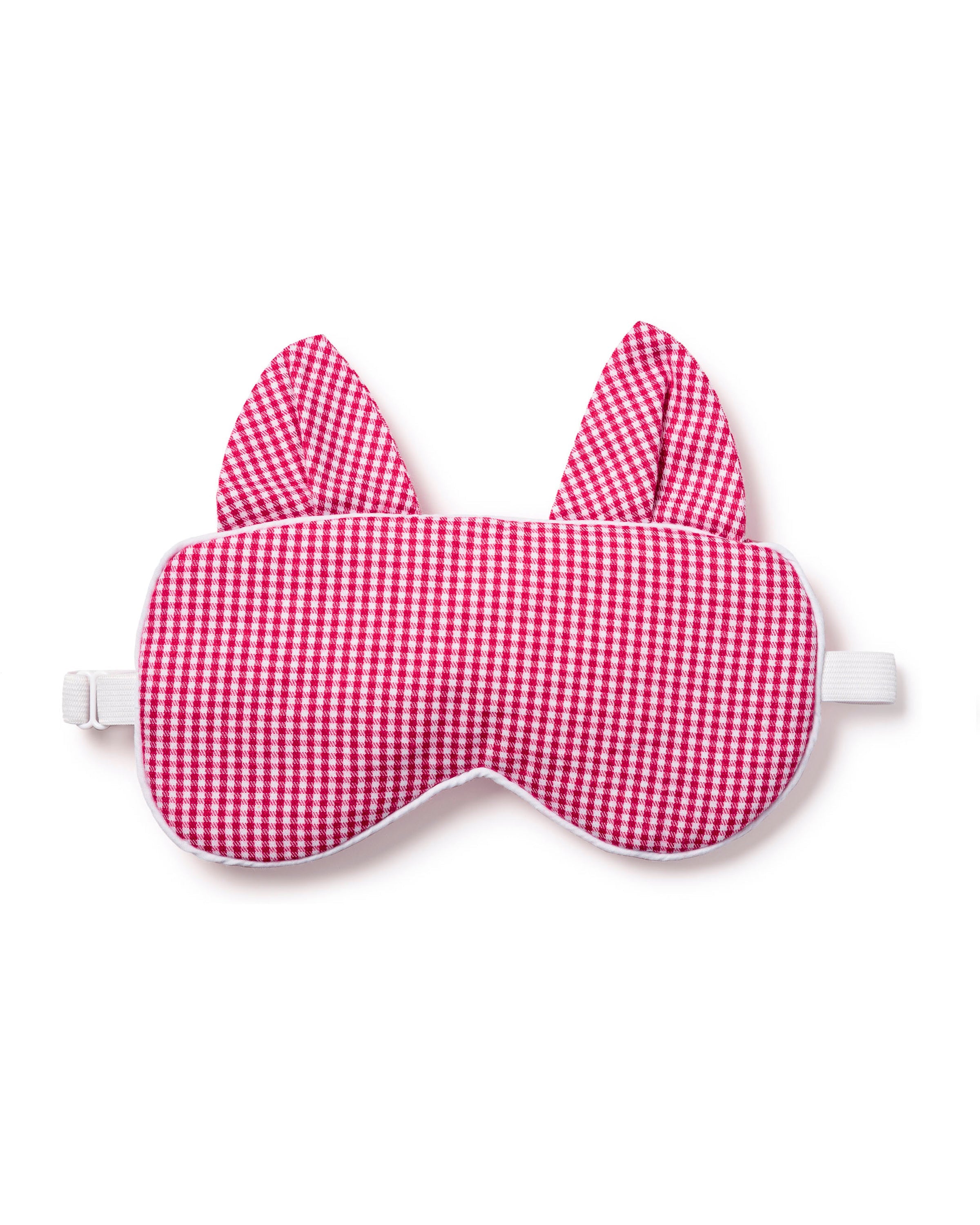 Adult's Flannel Kitty Sleep Mask in Red Mini-Gingham