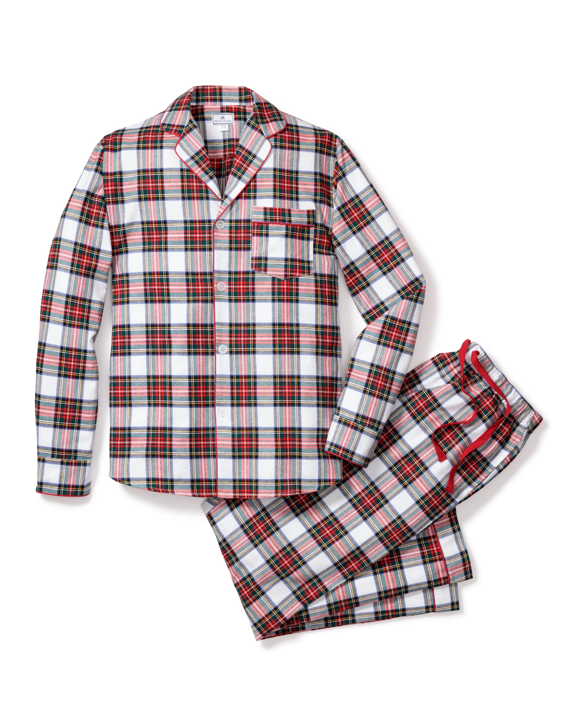 Men s Brushed Cotton Pajama Set in Balmoral Tartan