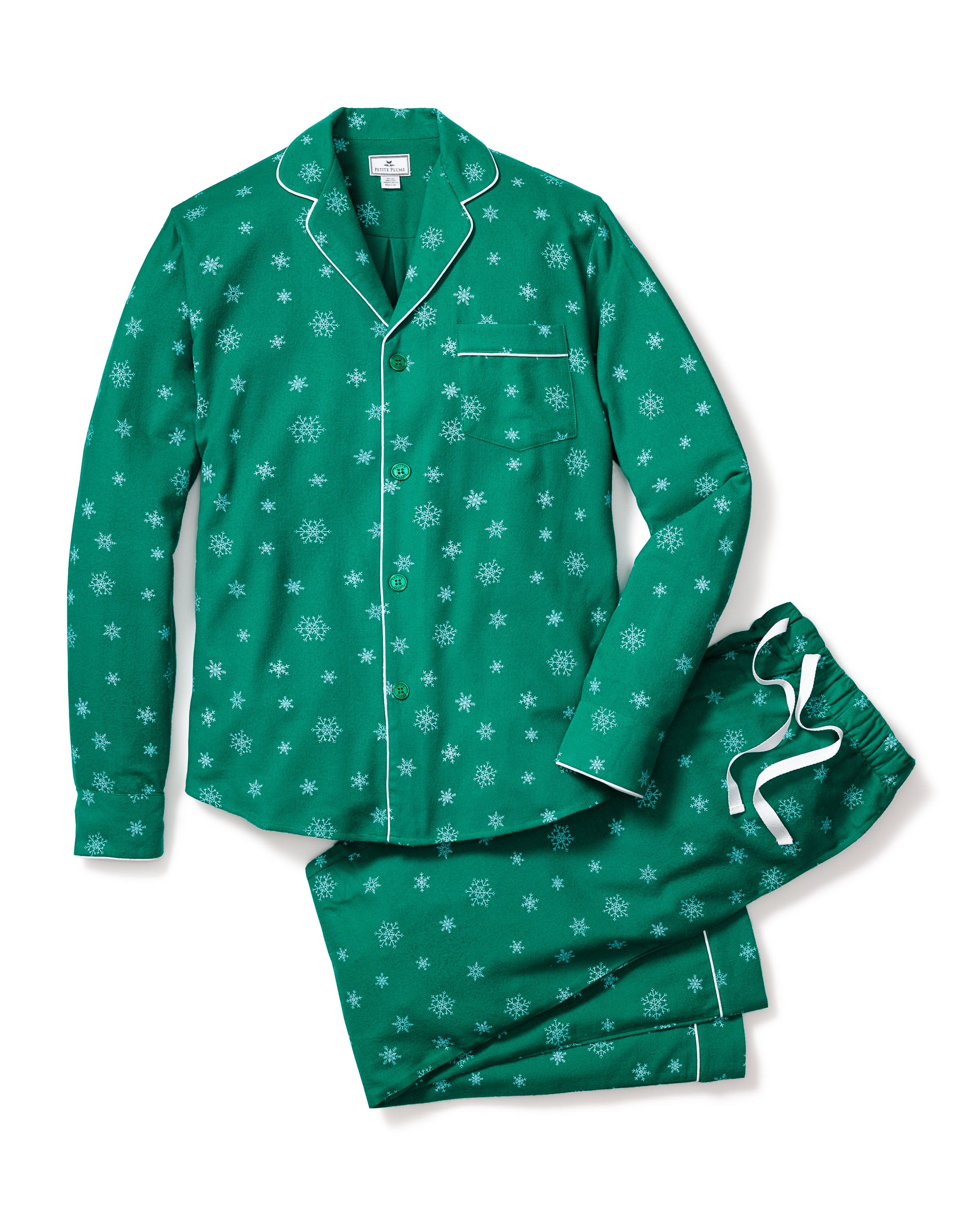 Men's Flannel Pajama Set in Emerald Wonderland