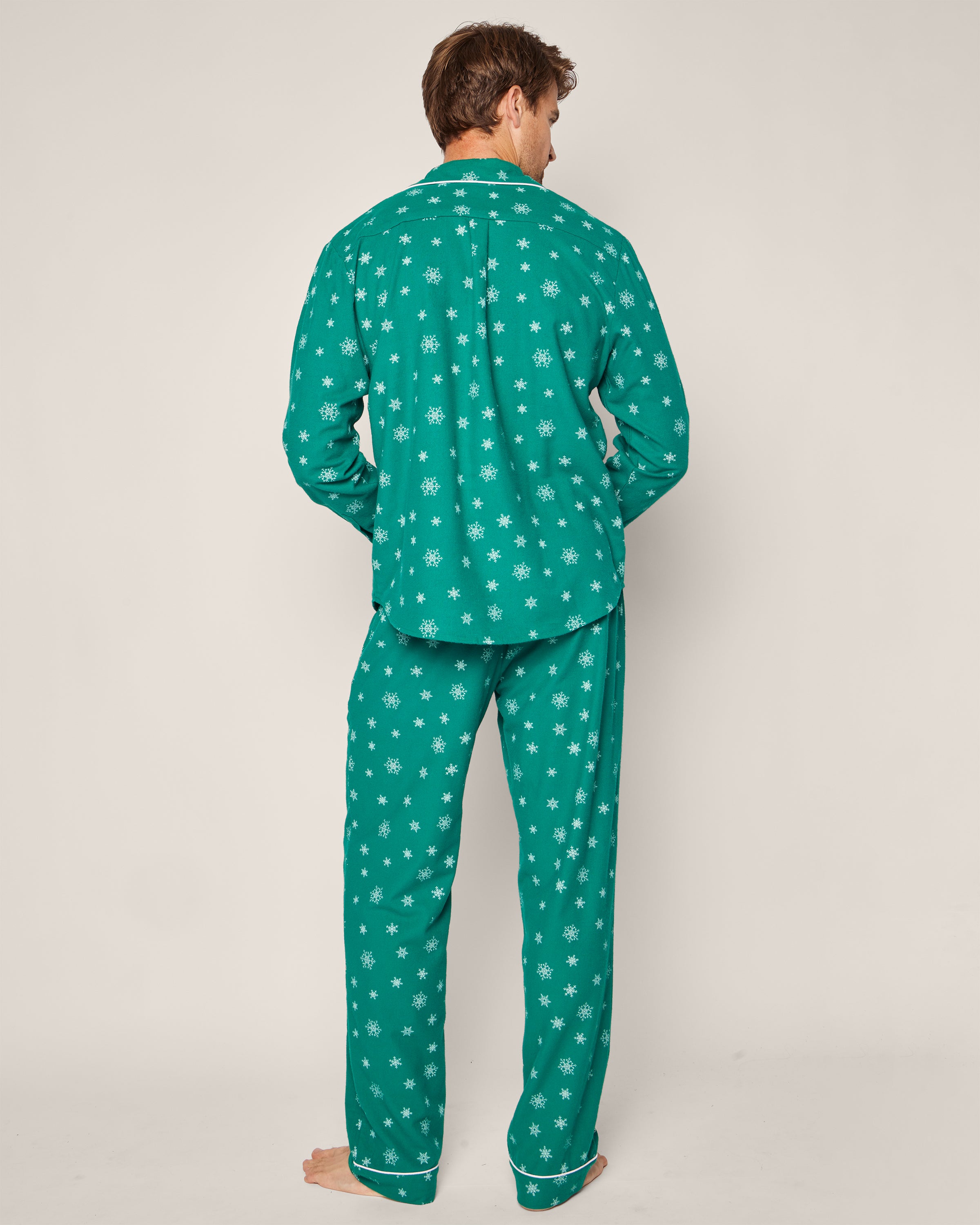 Men's Flannel Pajama Set in Emerald Wonderland