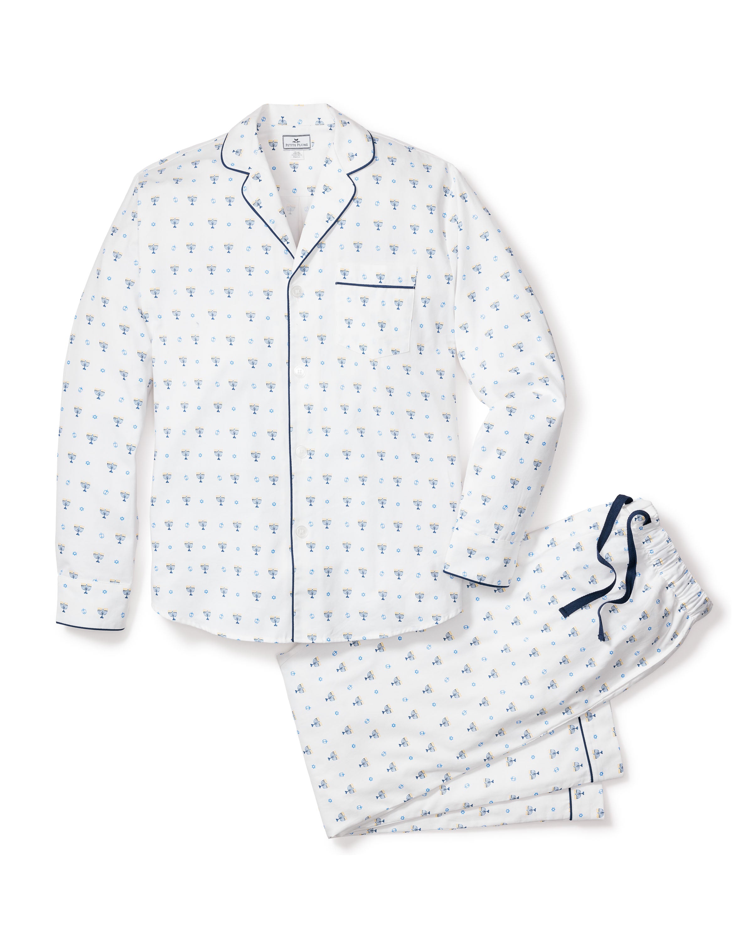 Men's Twill Pajama Set in Happy Hanukkah