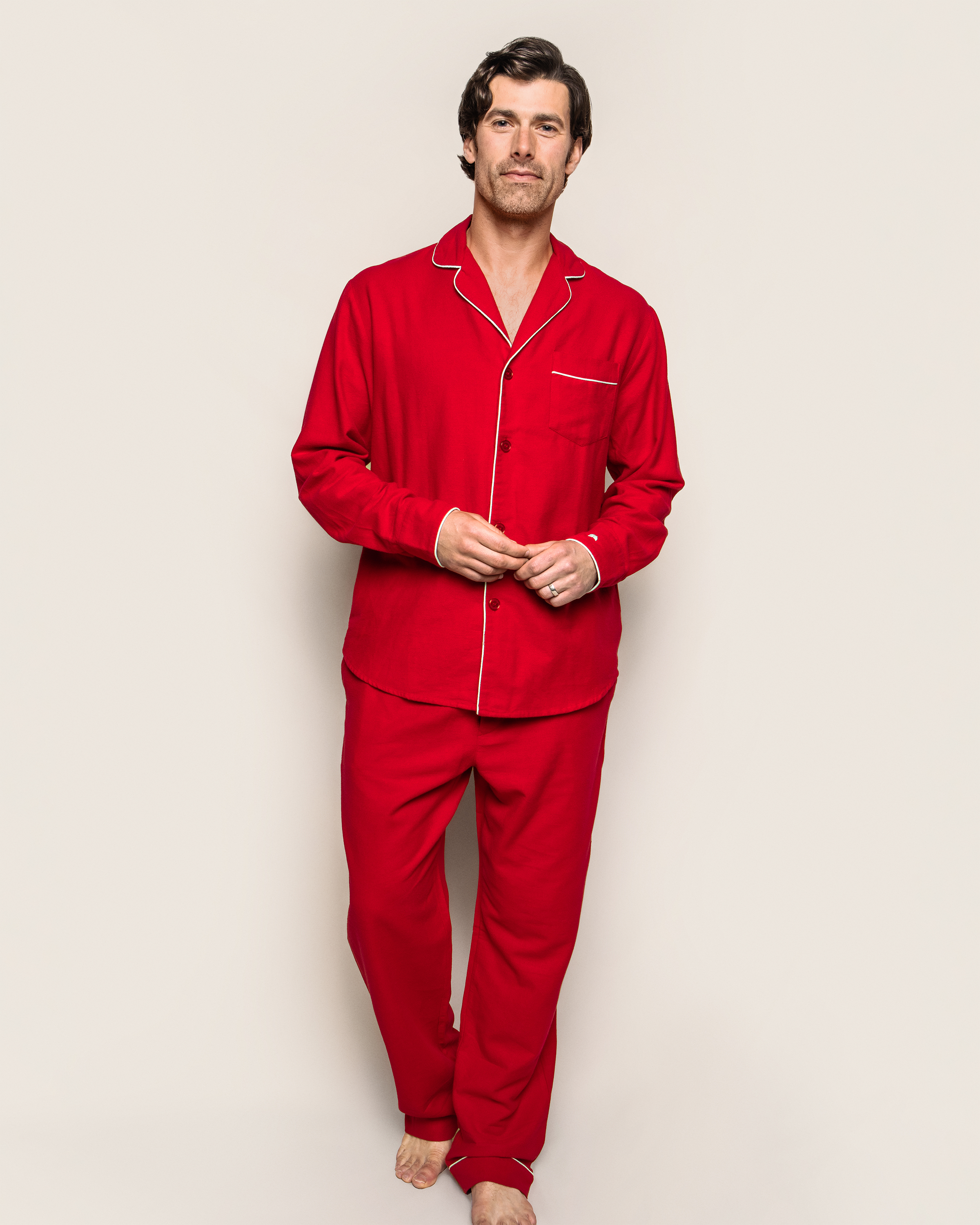 Men s Flannel Pajama Set in Red