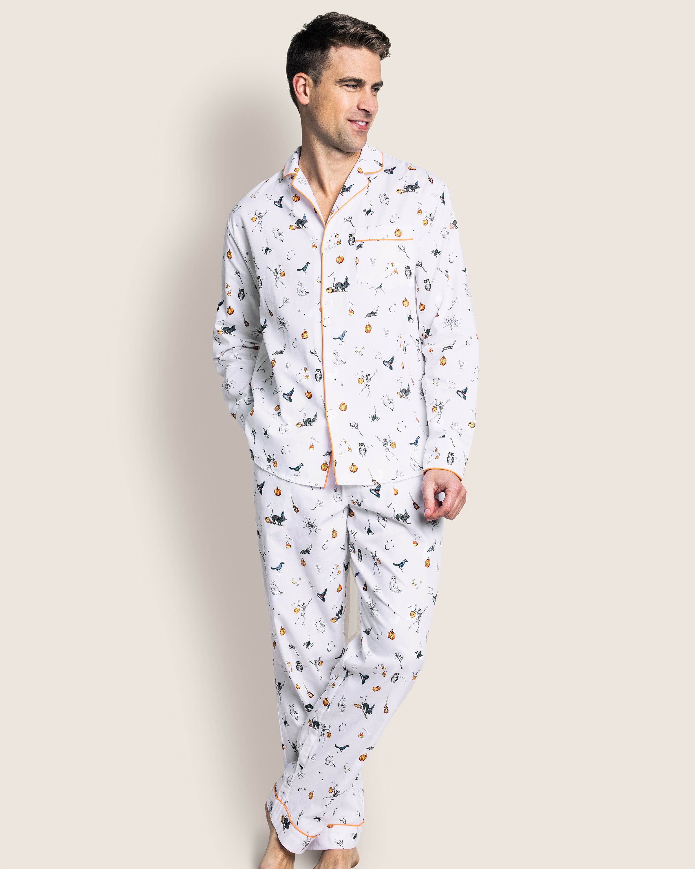 Men's Twill Pajama Set in Trick or Treat