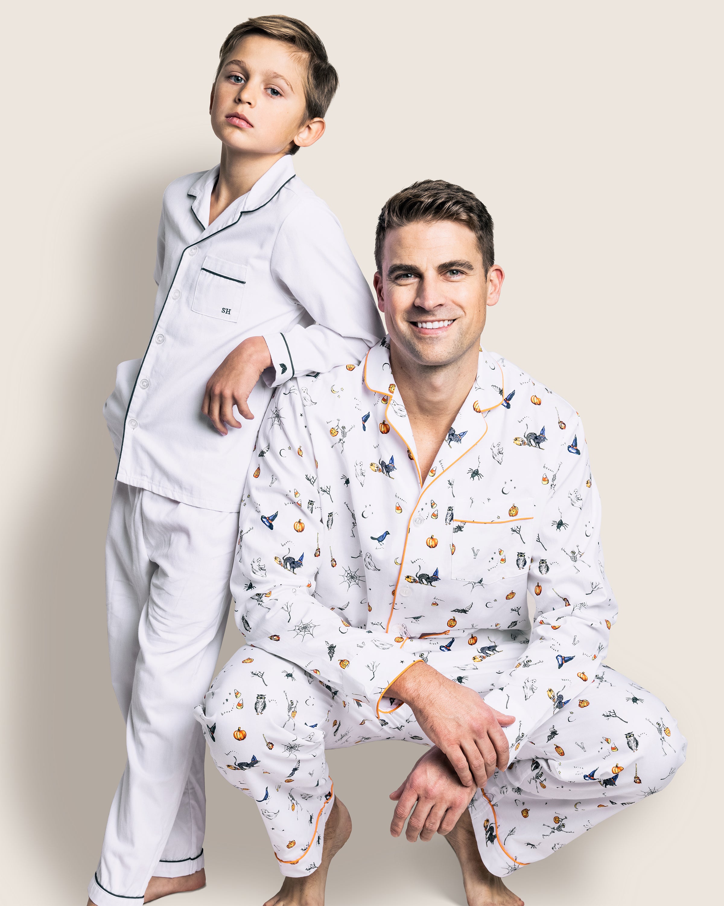 Men's Twill Pajama Set in Trick or Treat