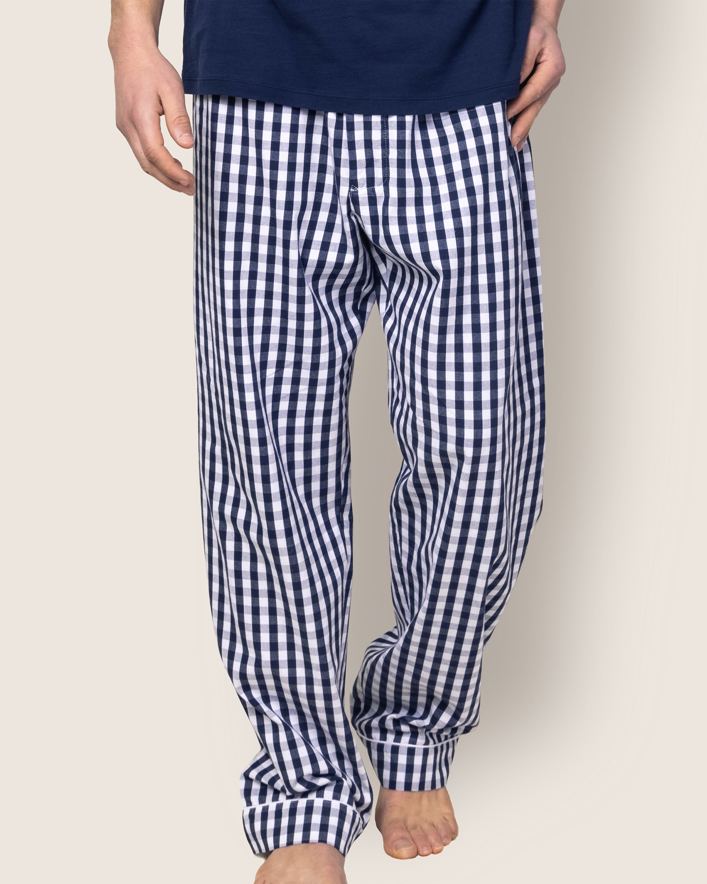 Men's Twill Pajama Pant in Navy Gingham