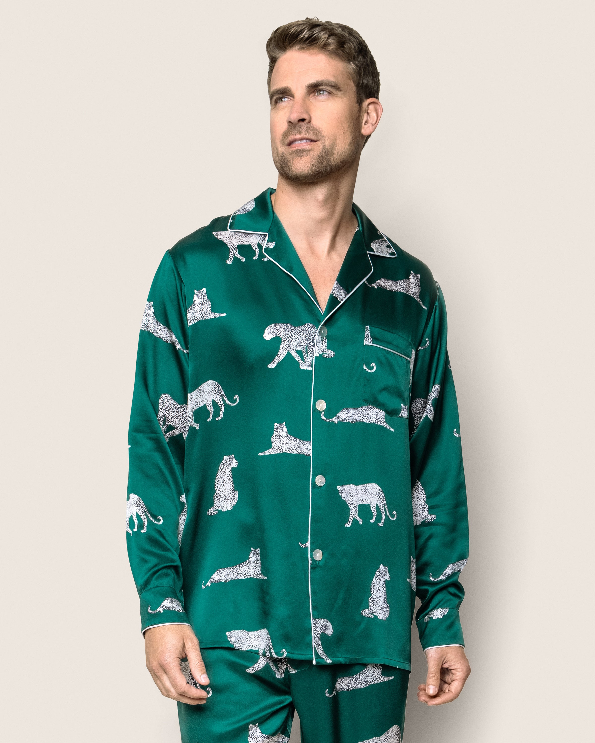 Men's Silk Pajama Set in Panthère de Luxe