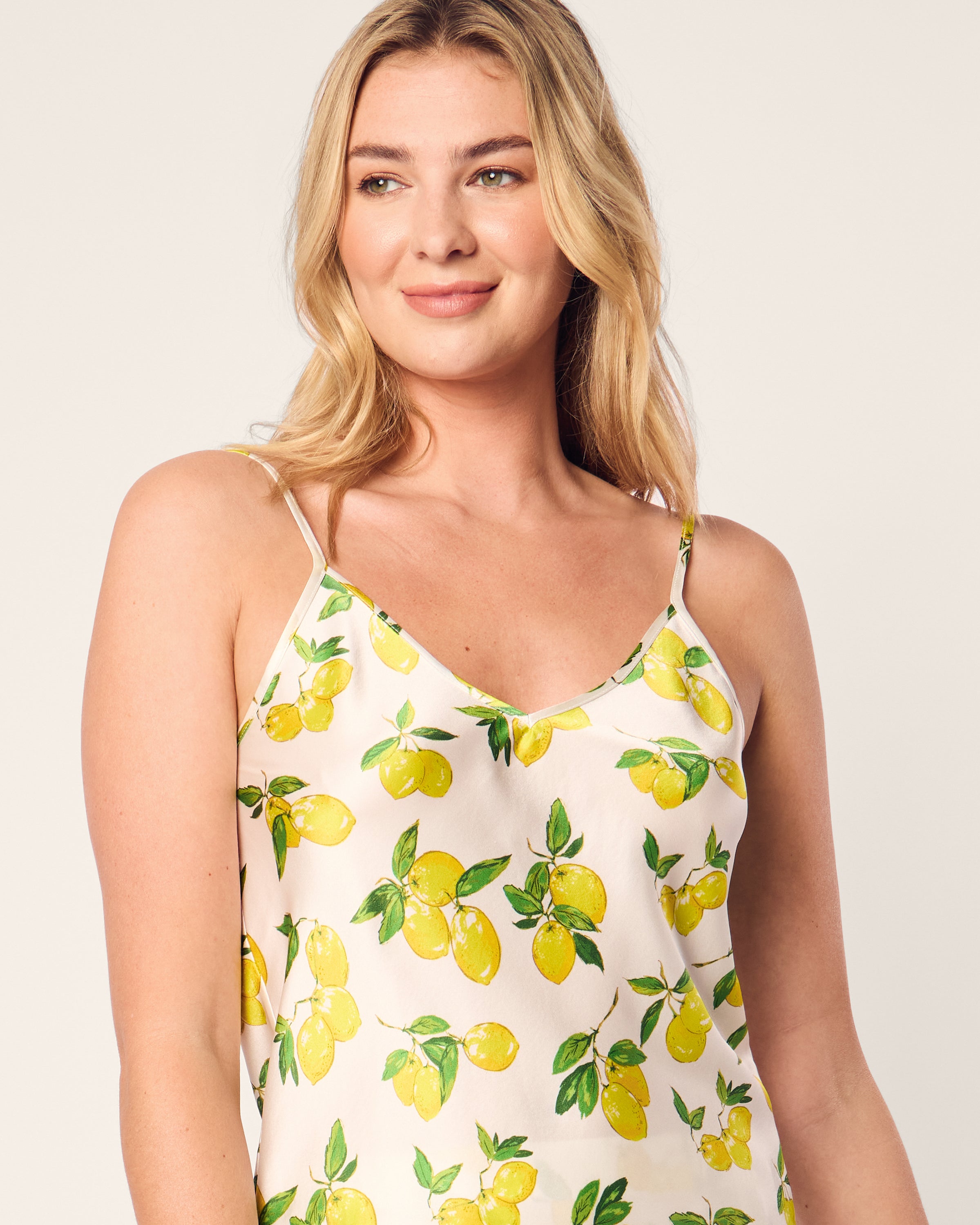 Women's Silk Short Set in Amalfi Lemons