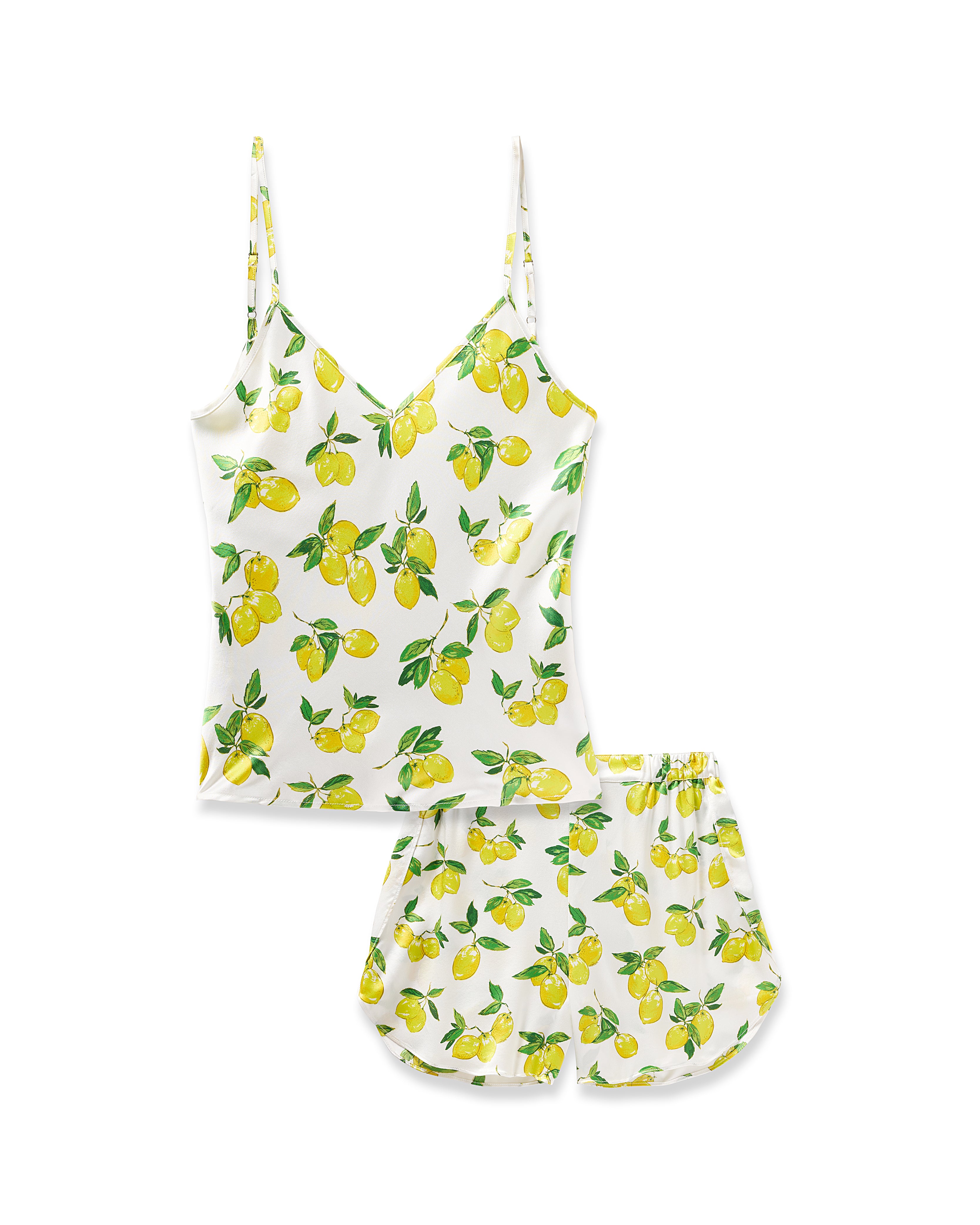 Women's Silk Short Set in Amalfi Lemons