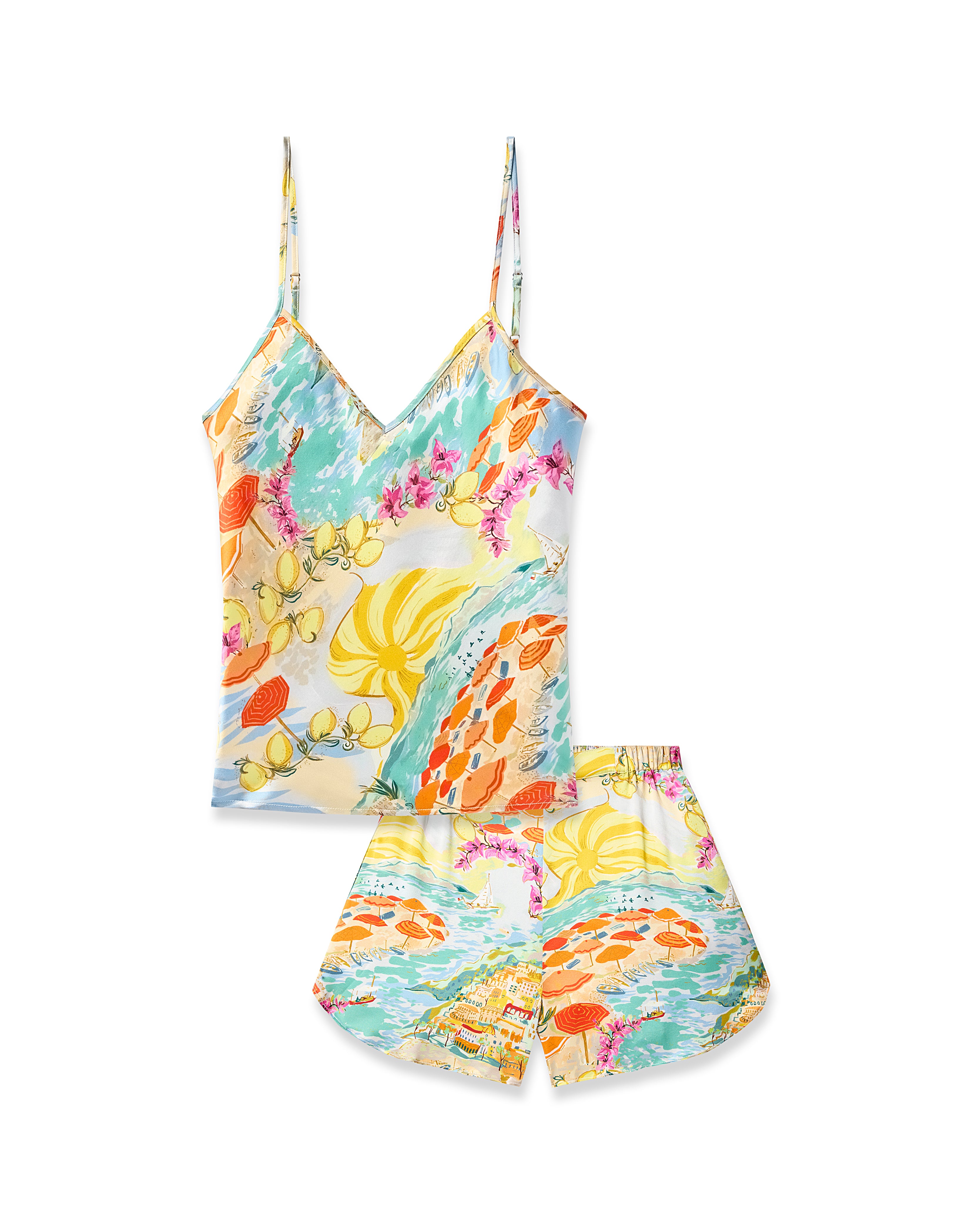 Women's Silk Cami Short Set in La Dolce Vita