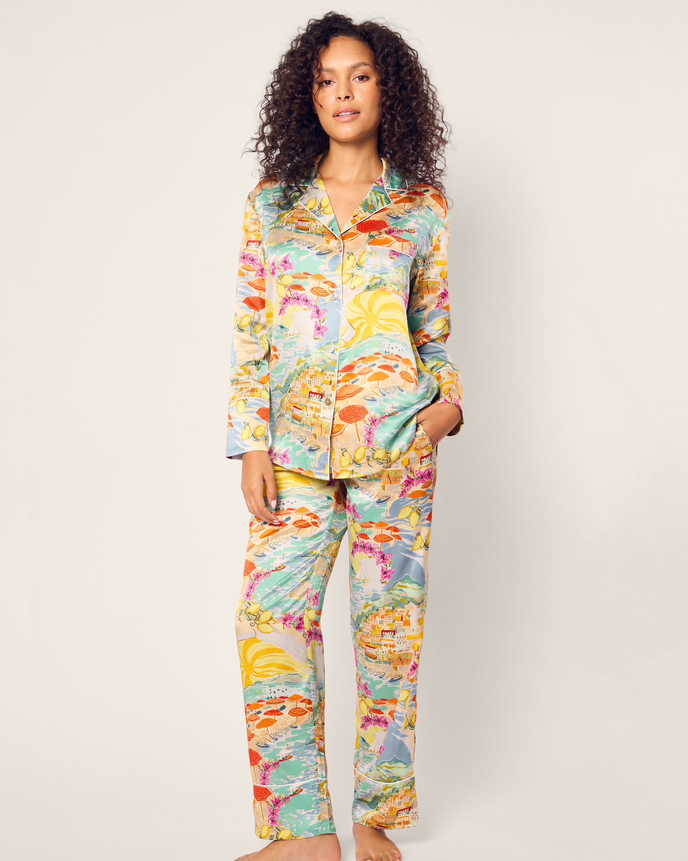 Women's Silk Pajama Set in La Dolce Vita