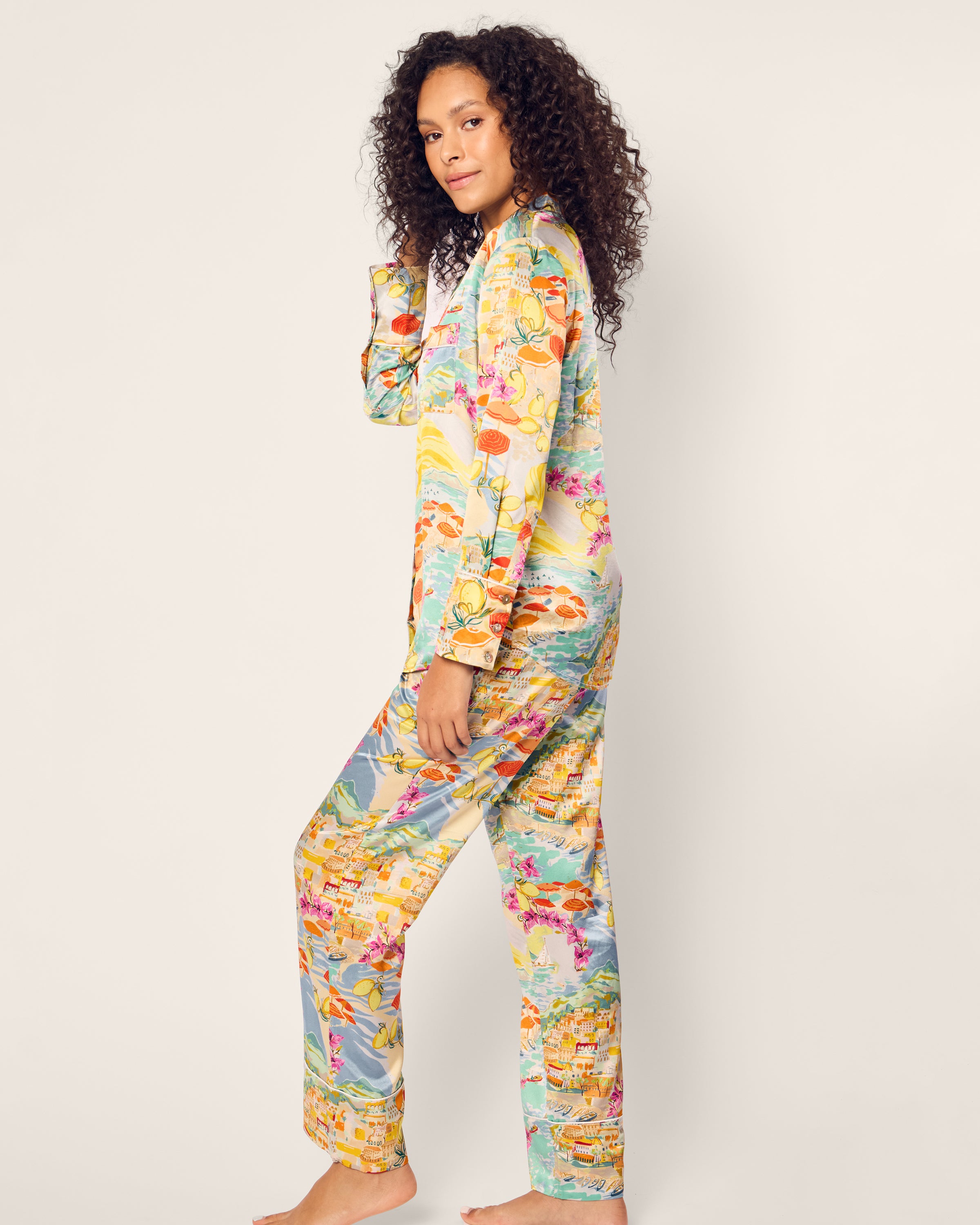 Women's Silk Pajama Set in La Dolce Vita