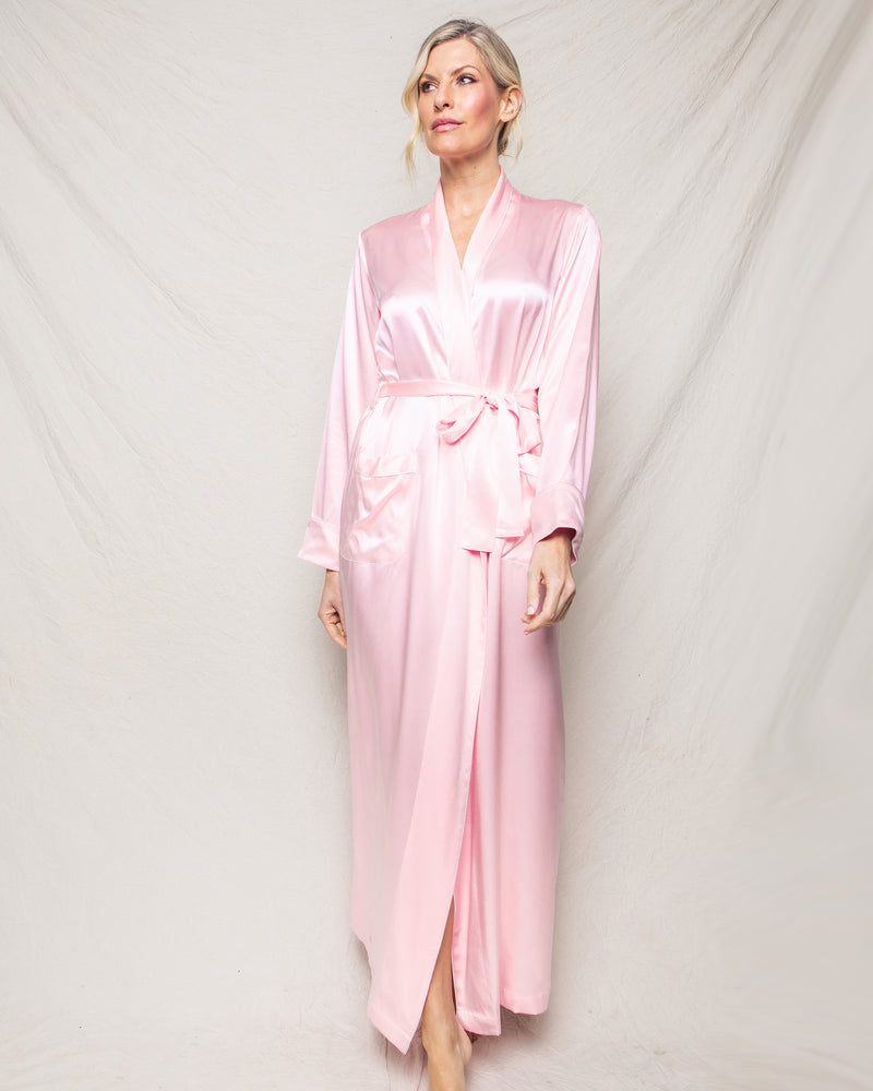 Women's Silk Long Robe in Pink – Petite Plume