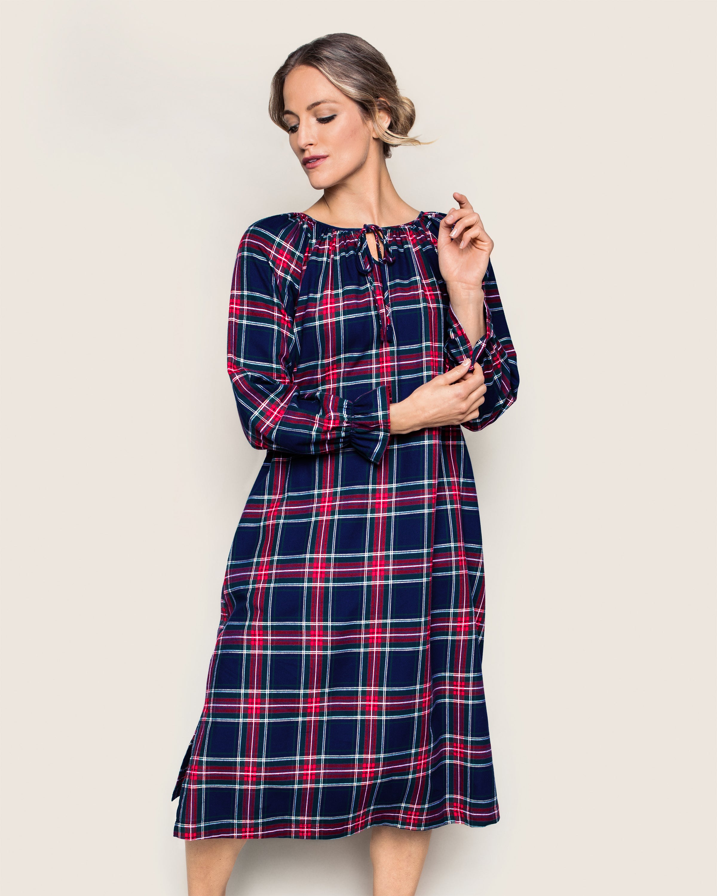 Women's Brushed Cotton Delphine Nightgown in Windsor Tartan