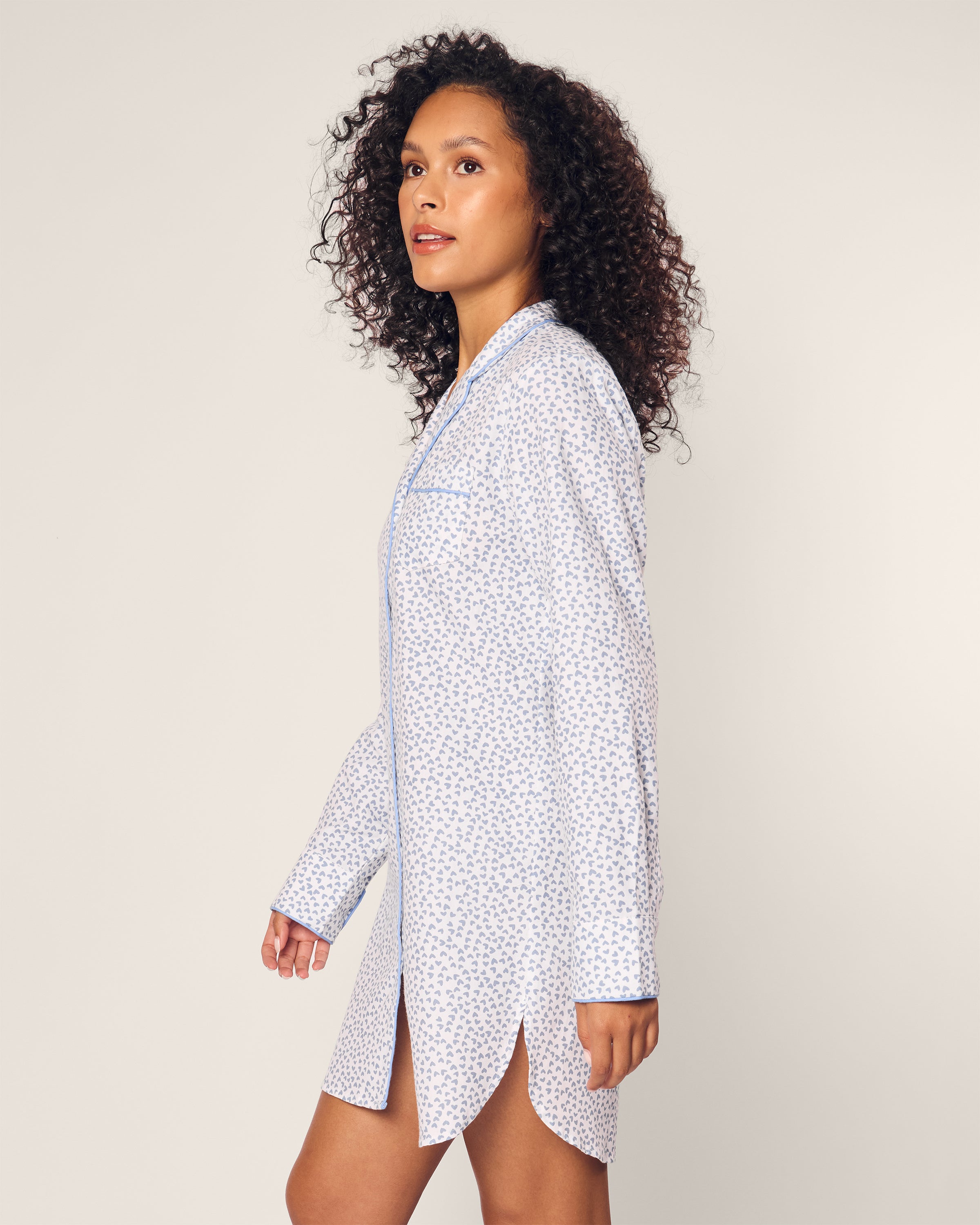 Women's Twill Nightshirt in Bluehearts