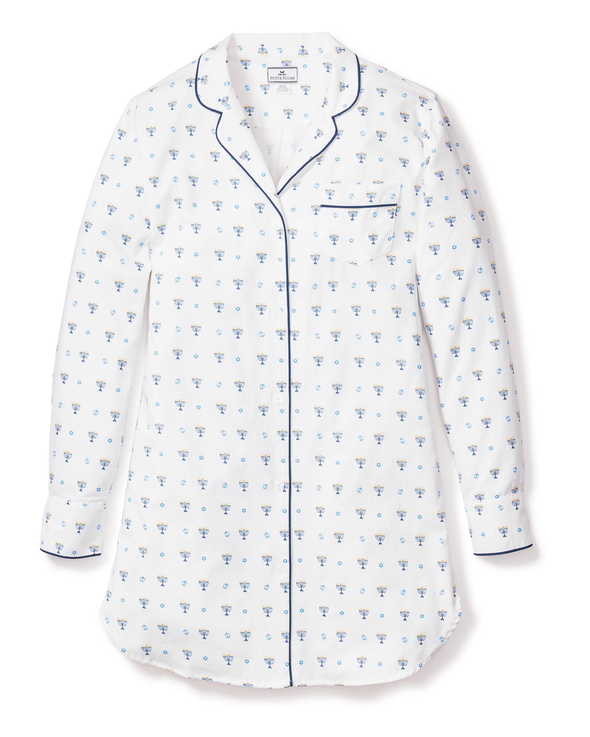 Women's Twill Nightshirt in Happy Hanukkah