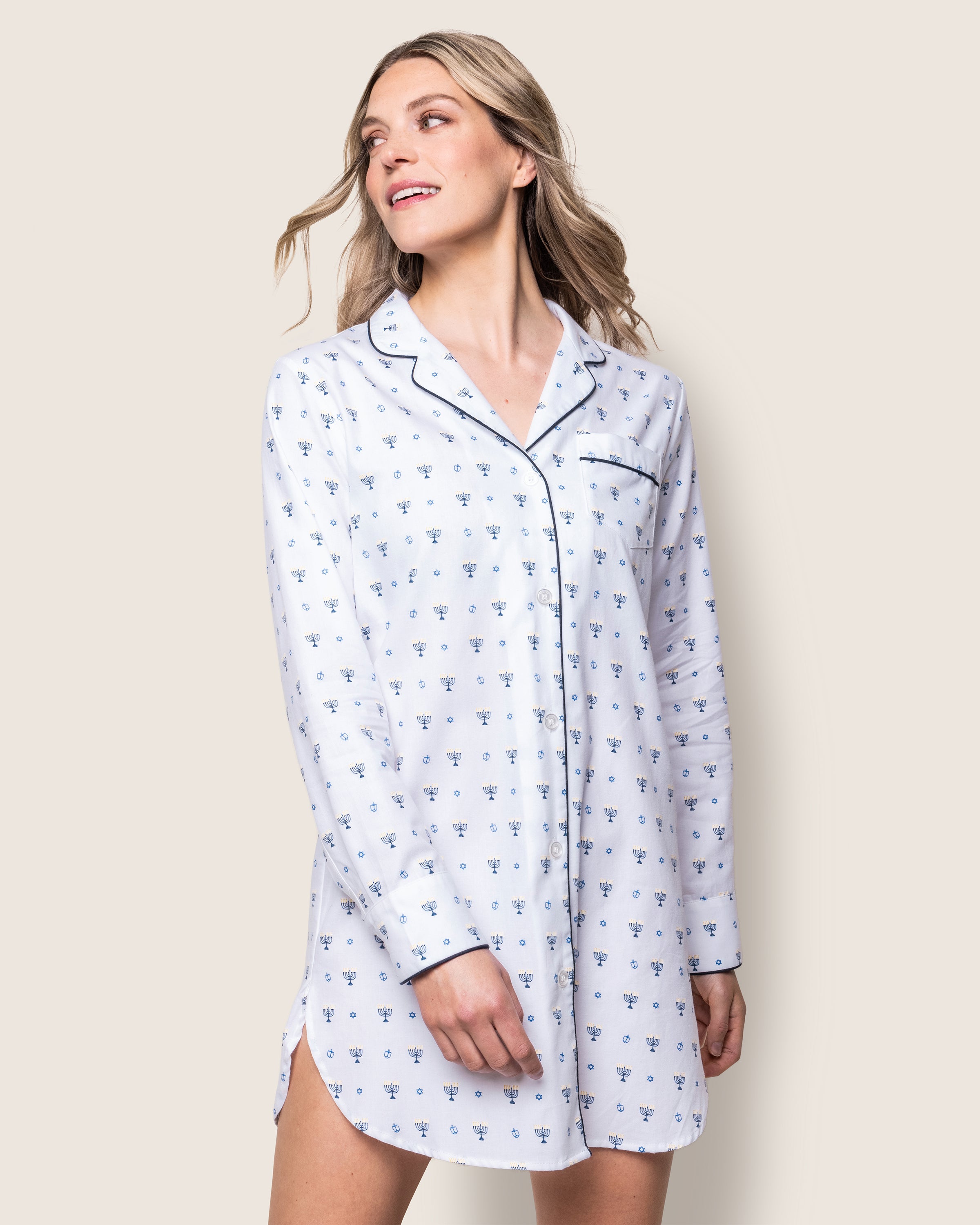 Women's Twill Nightshirt in Happy Hanukkah