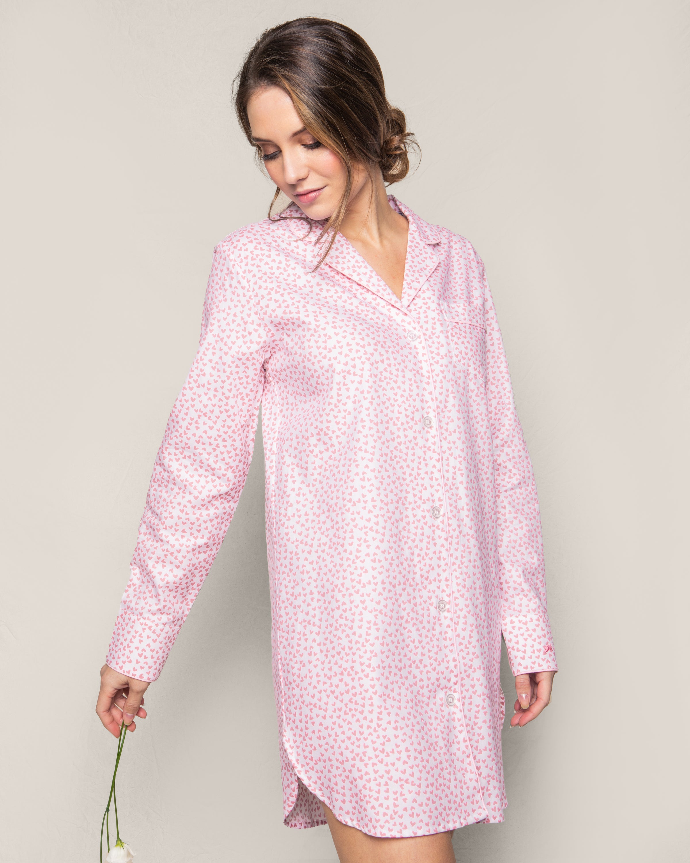 Women's Twill Nightshirt in Sweethearts