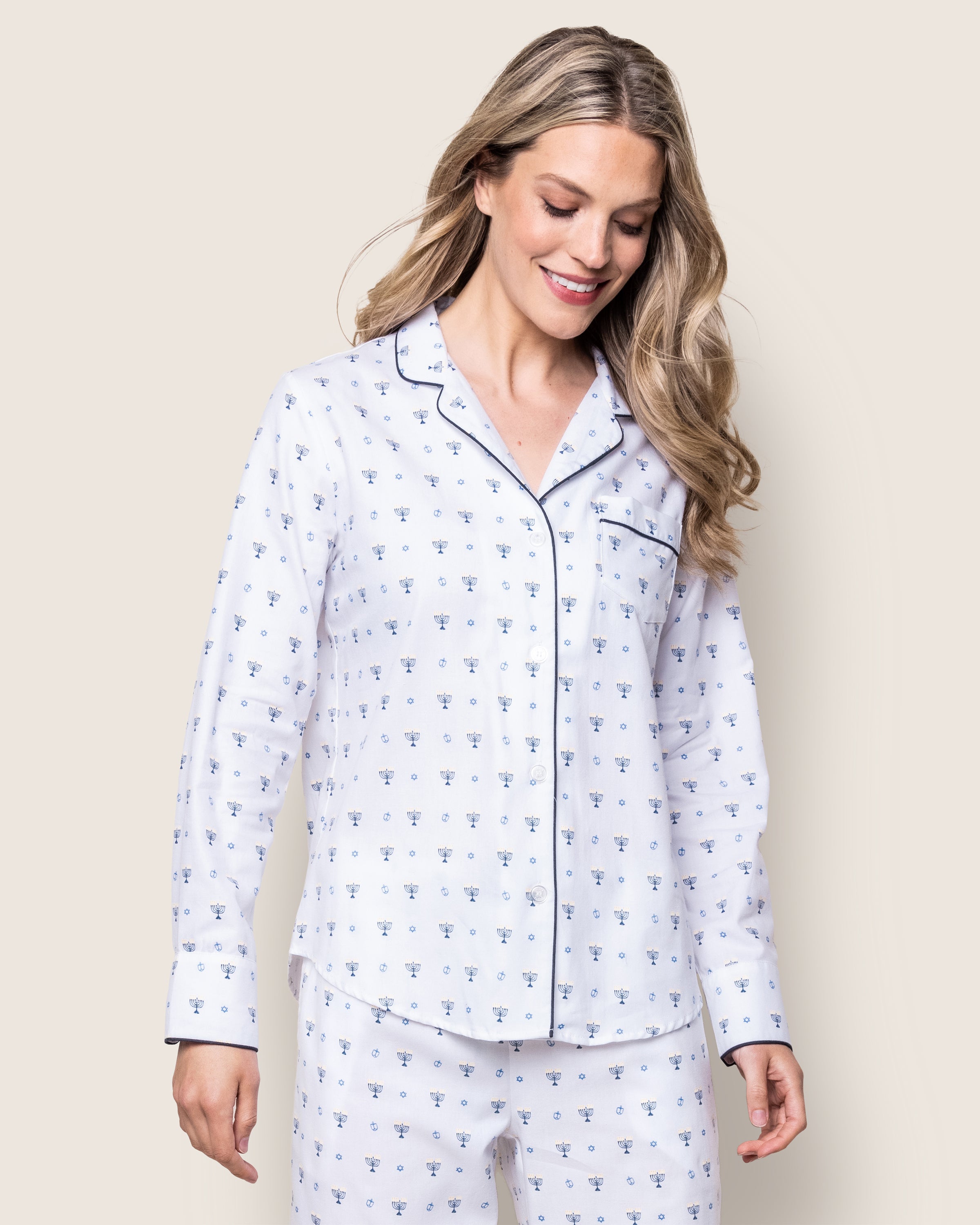 Women's Twill Pajama Set in Happy Hanukkah