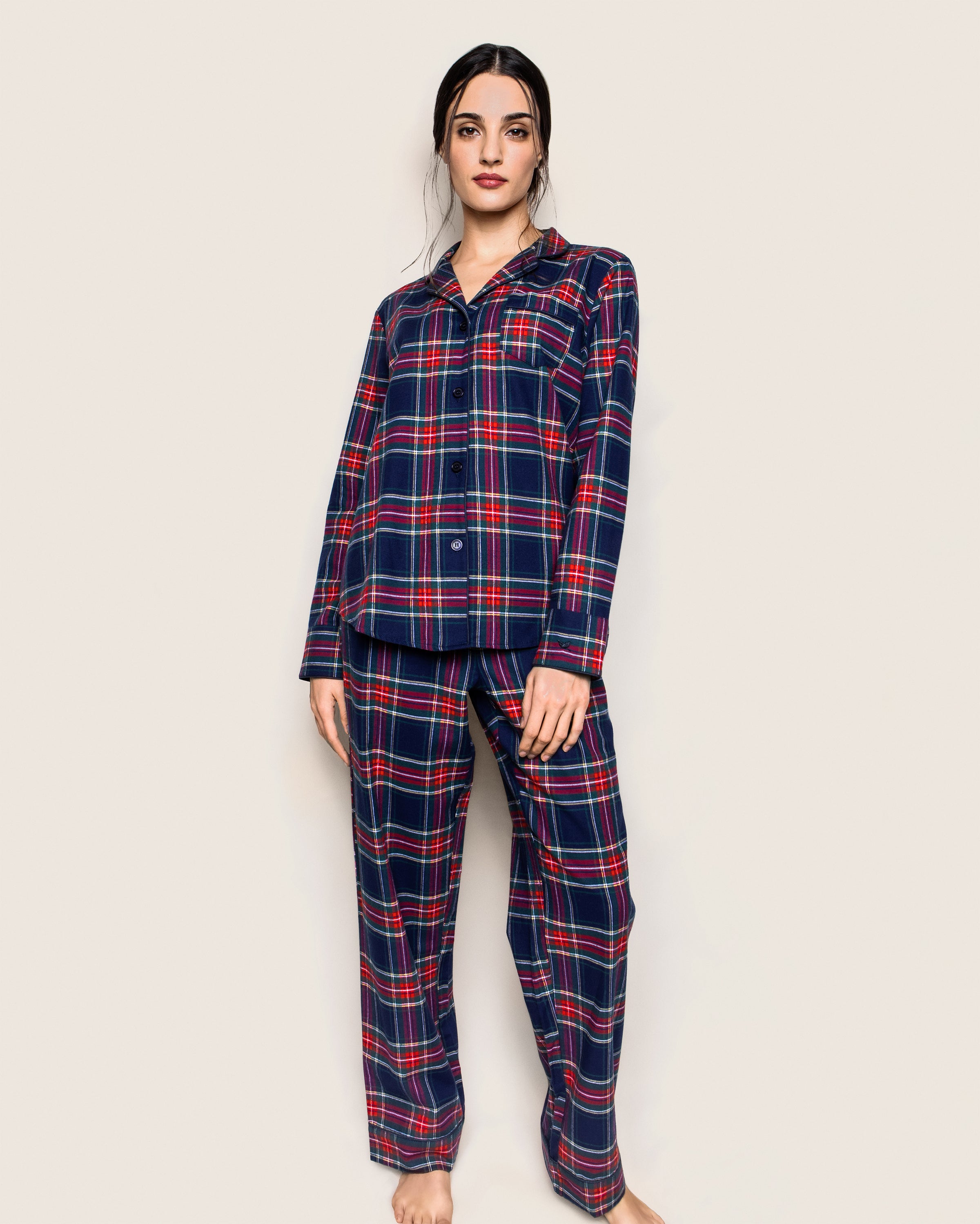 Women's Brushed Cotton Pajama Set in Windsor Tartan