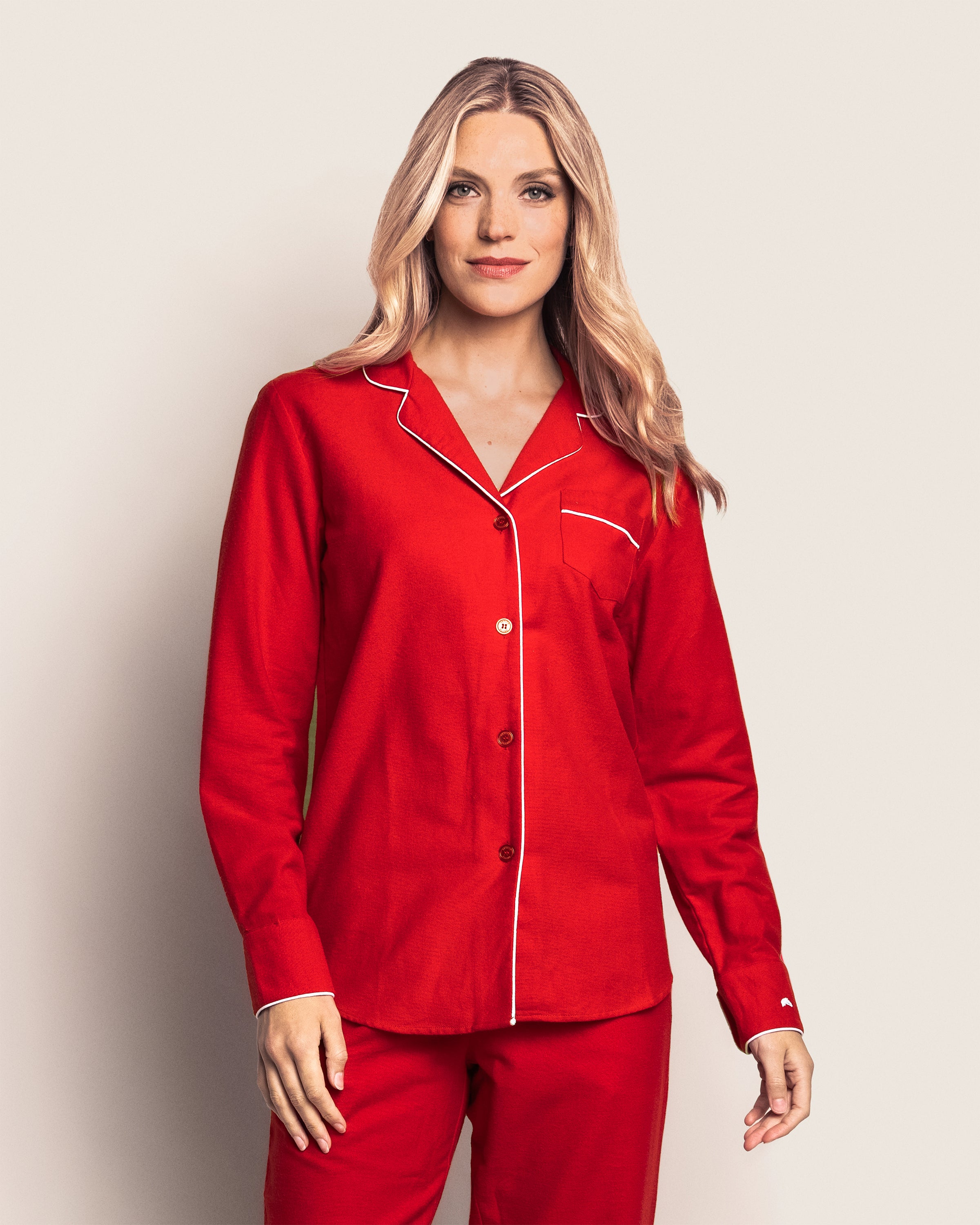 Women's Flannel Pajama Set in Red