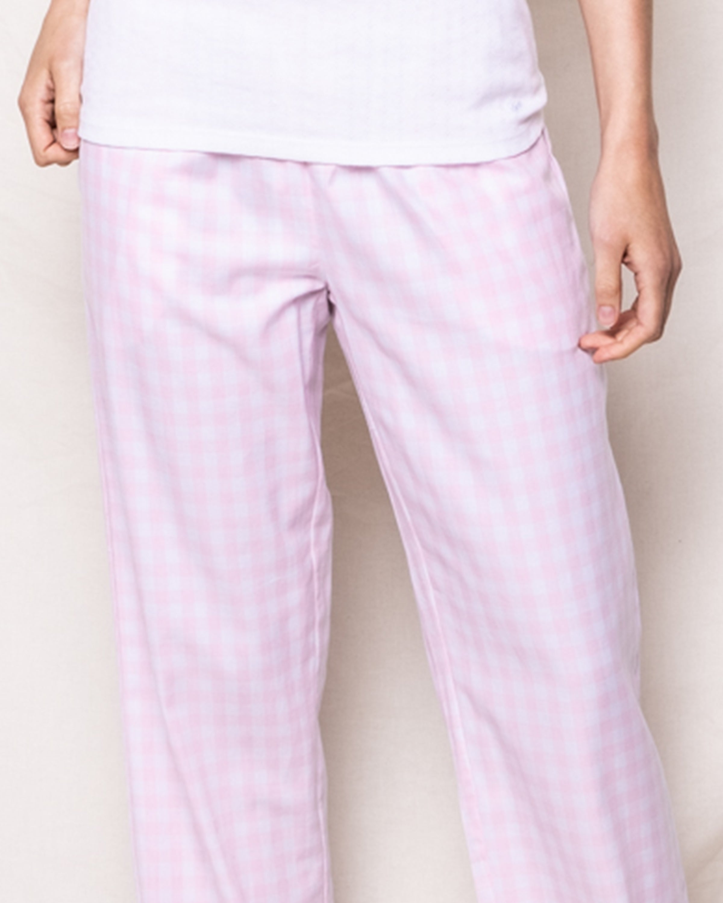 Women's Twill Pajama Pants in Pink Gingham