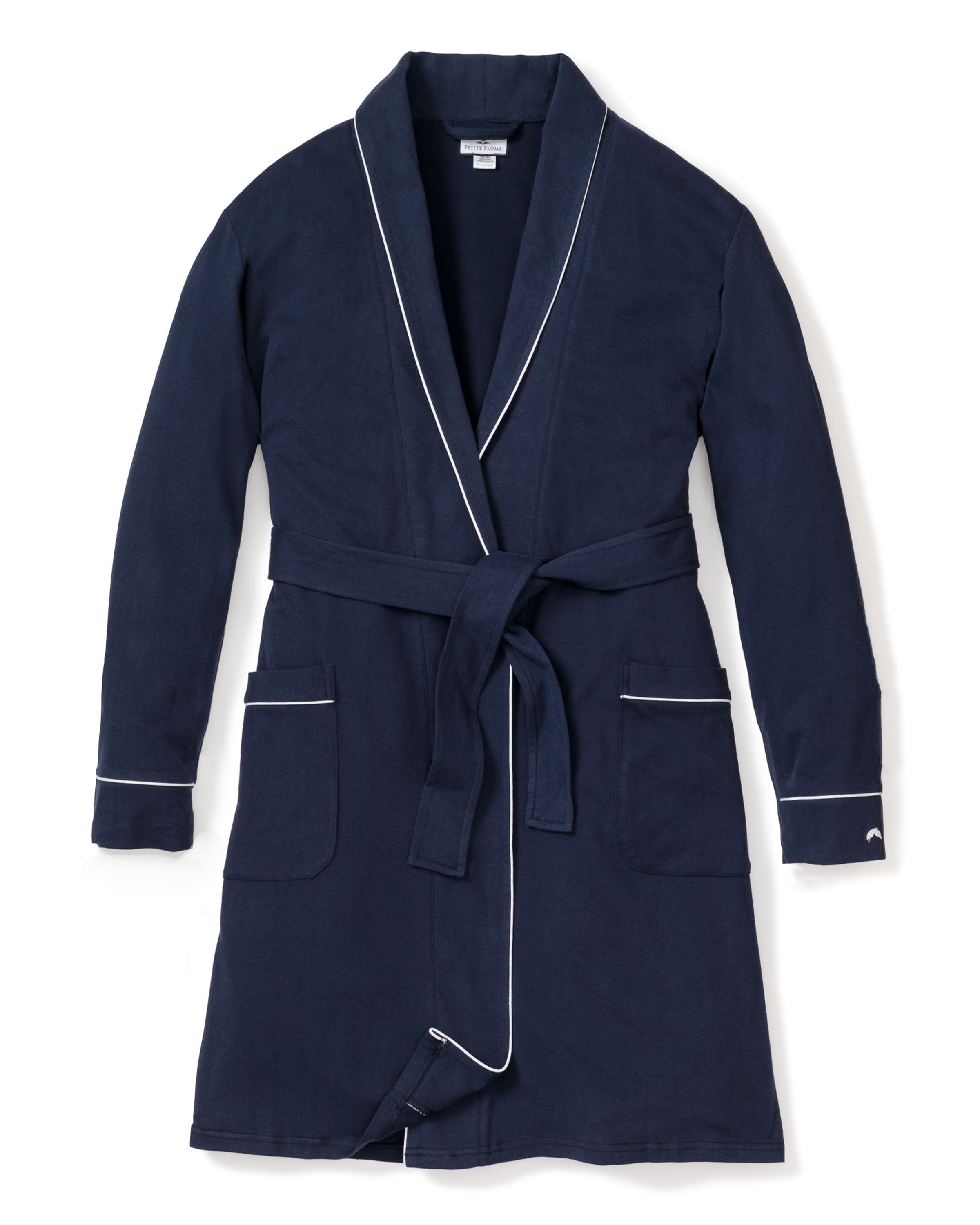 Women's Flannel Robe in Navy