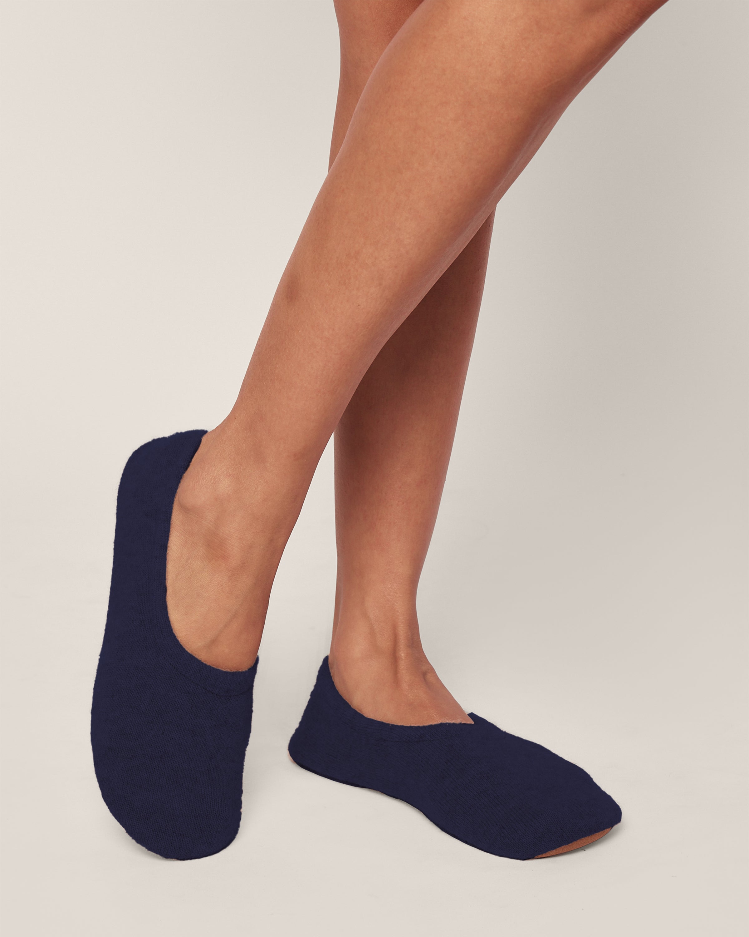 Women's Cashmere Slippers in Navy