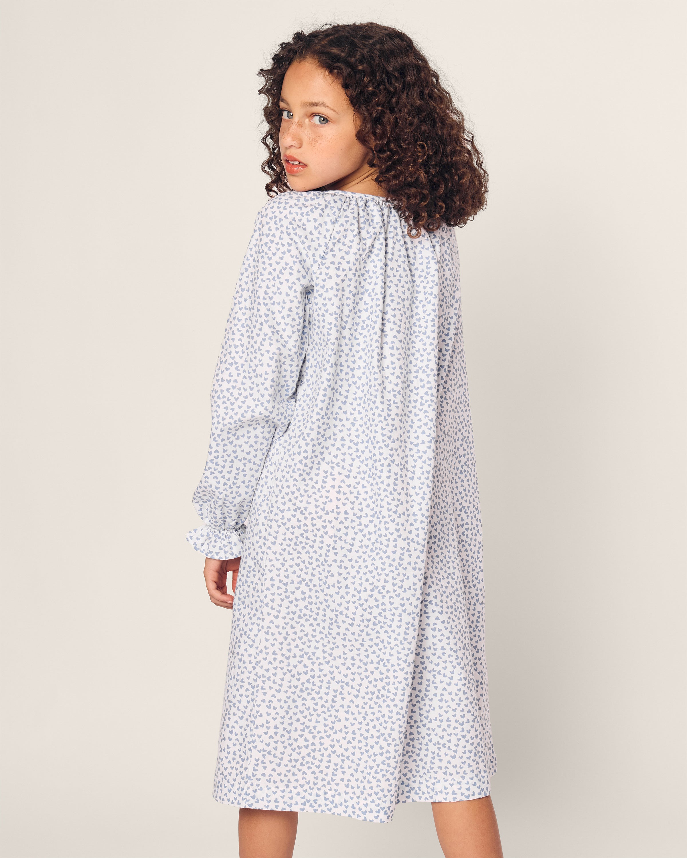 Girl's Twill Delphine Nightgown in Bluehearts