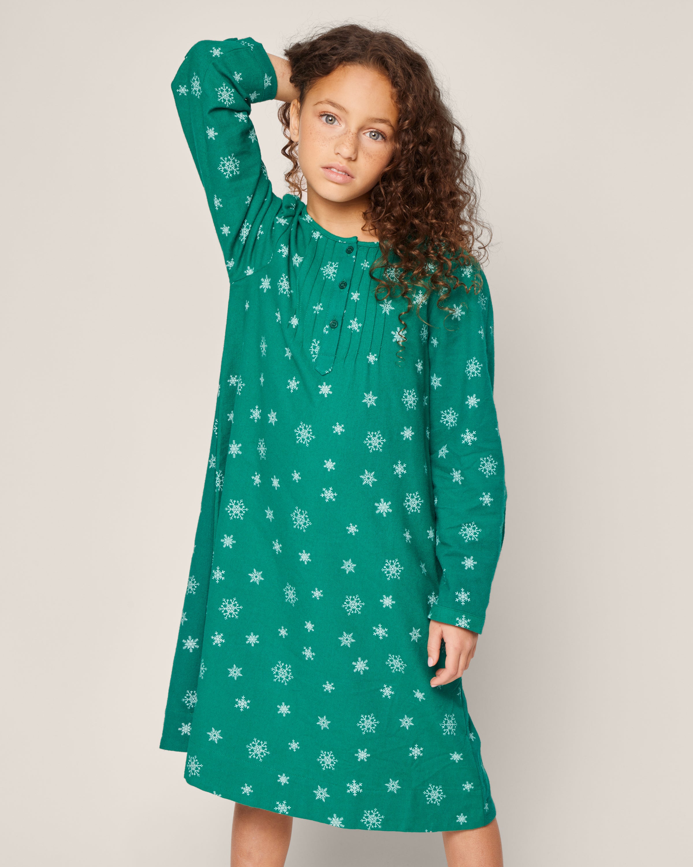 Girl s Flannel Beatrice Nightgown in Emerald Wonderland