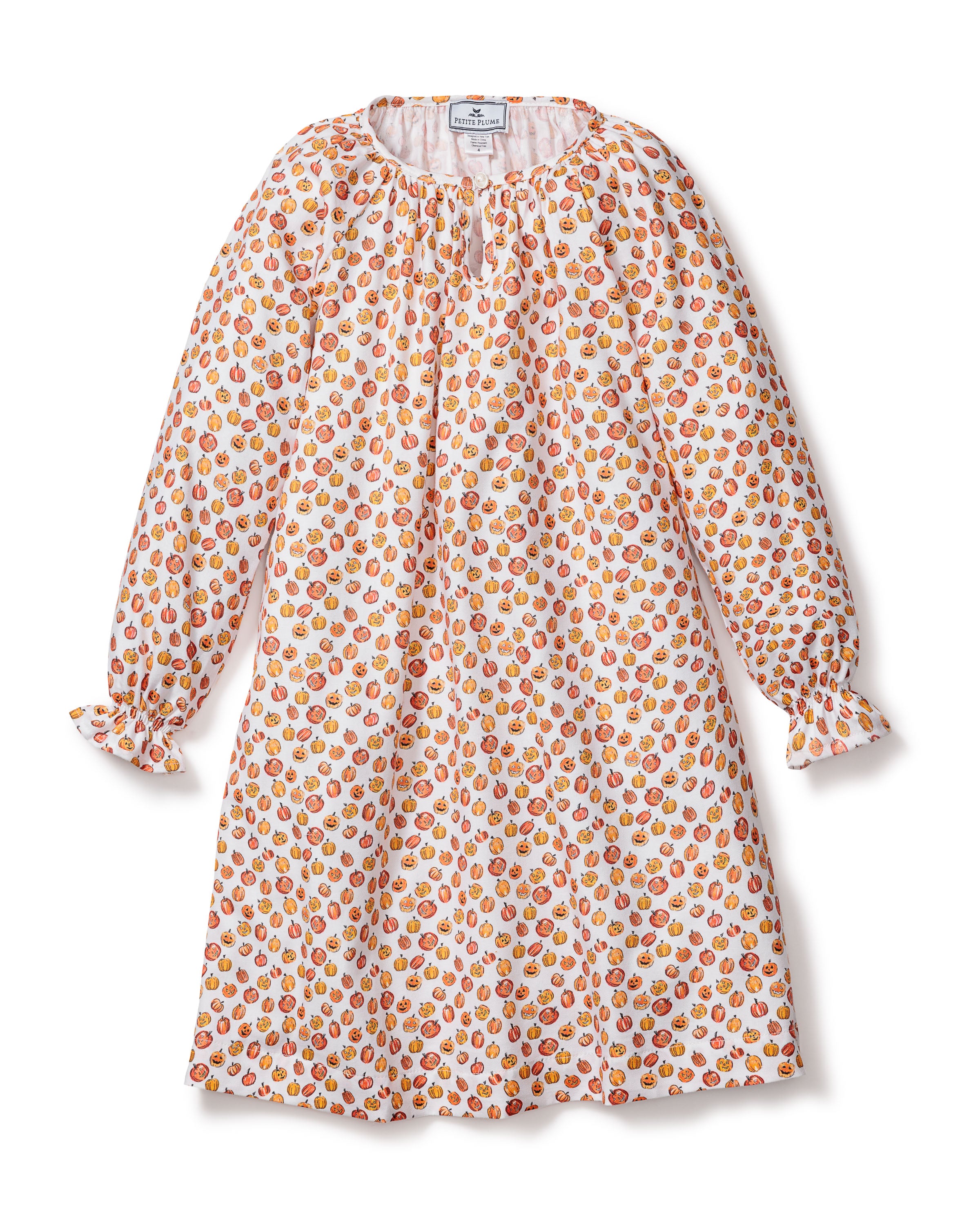 Girl's Delphine Nightgown in Pumpkin Patch