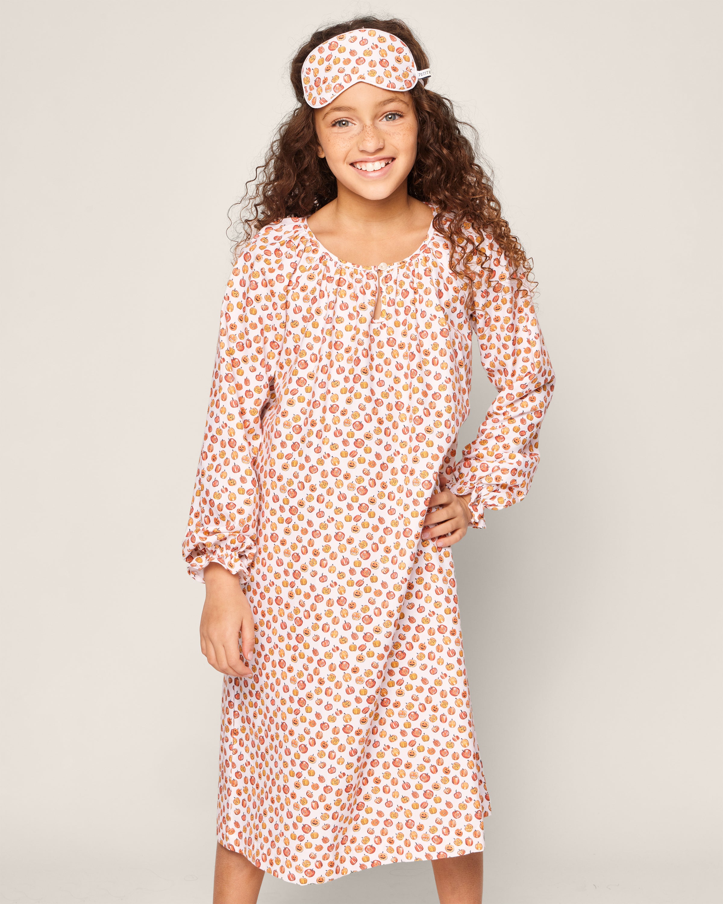 Girl's Delphine Nightgown in Pumpkin Patch