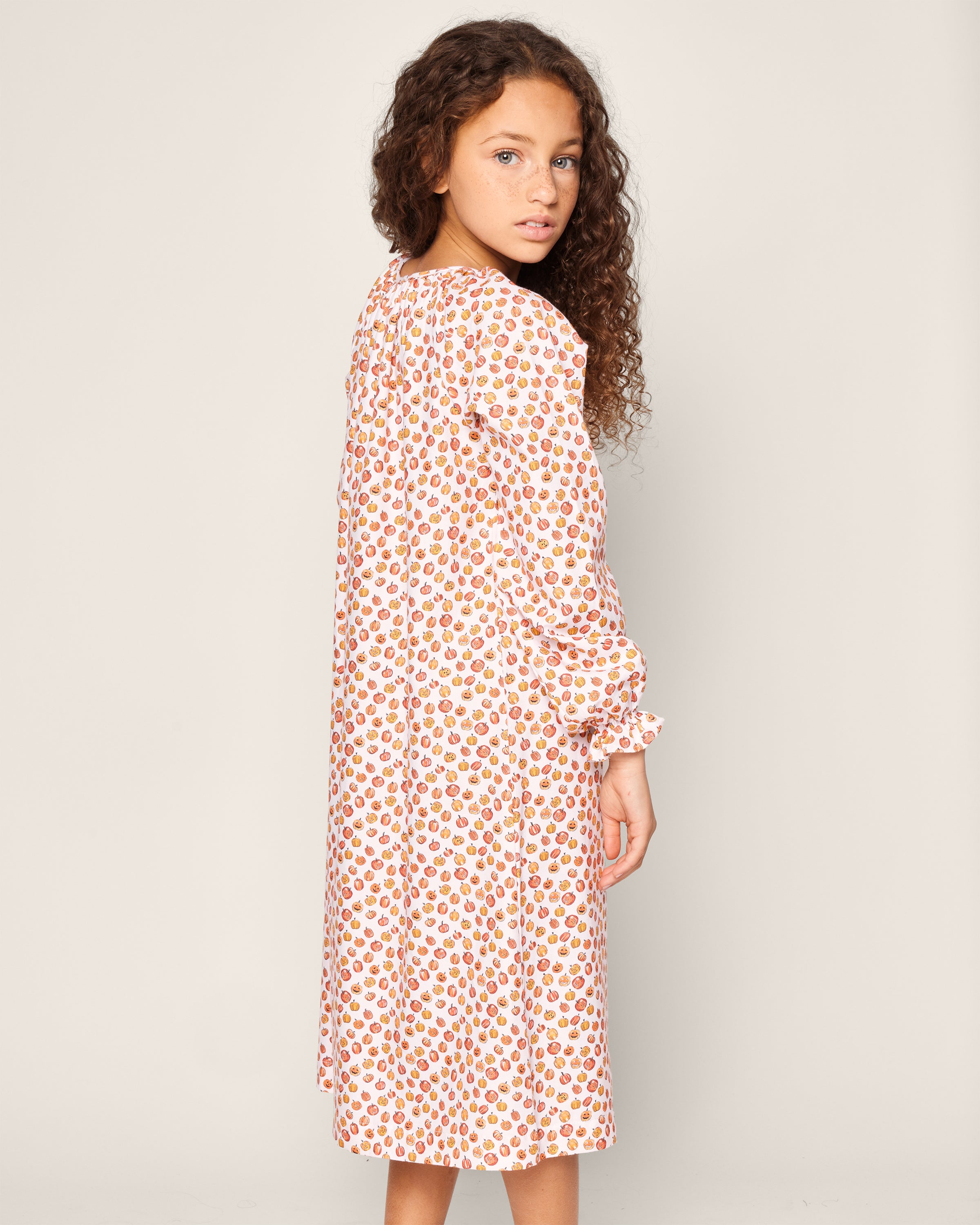 Girl's Delphine Nightgown in Pumpkin Patch