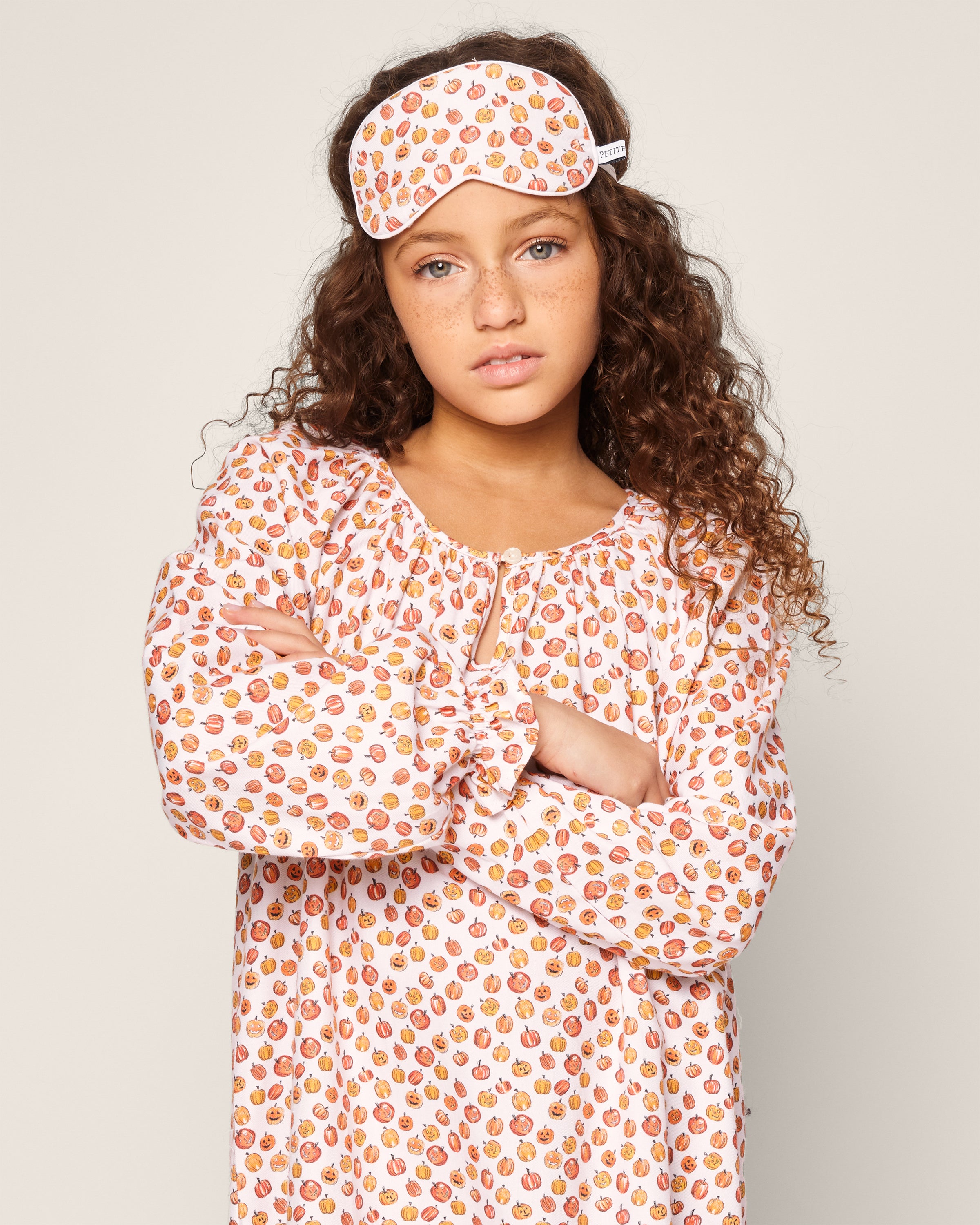 Girl's Delphine Nightgown in Pumpkin Patch